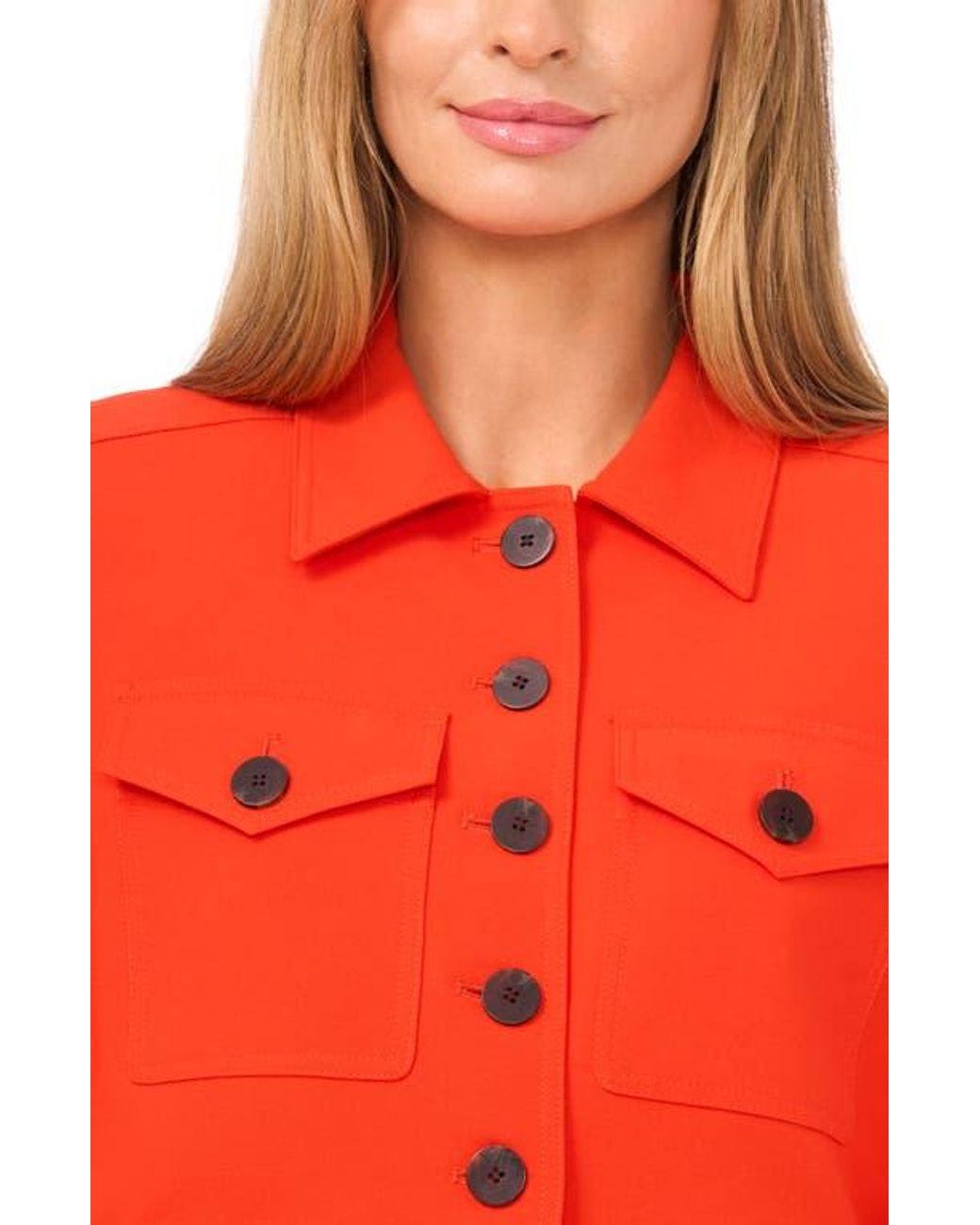 Halogen® Red Button Front Jacket