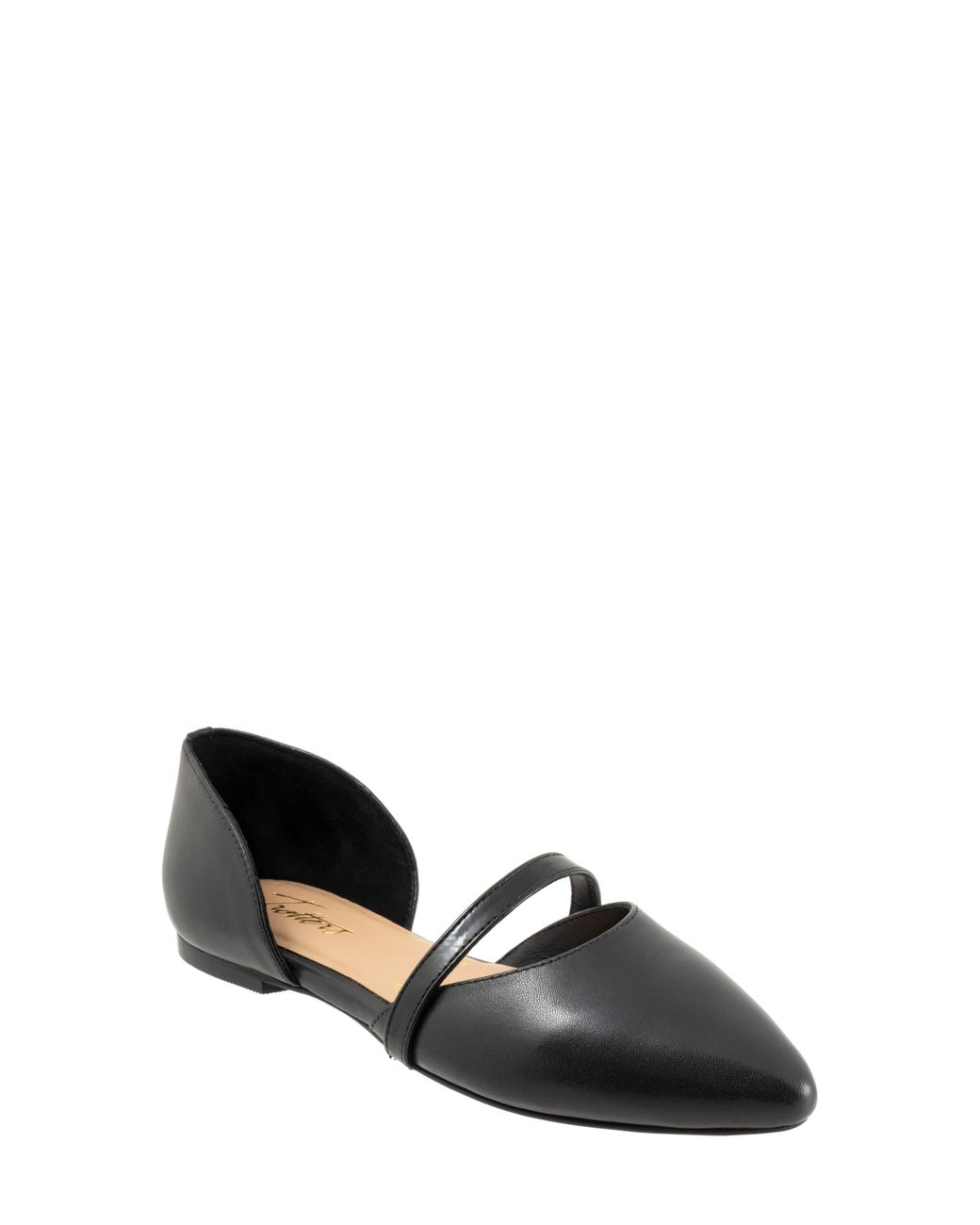 Trotters Black Emory D'Orsay Pointed Toe Flat