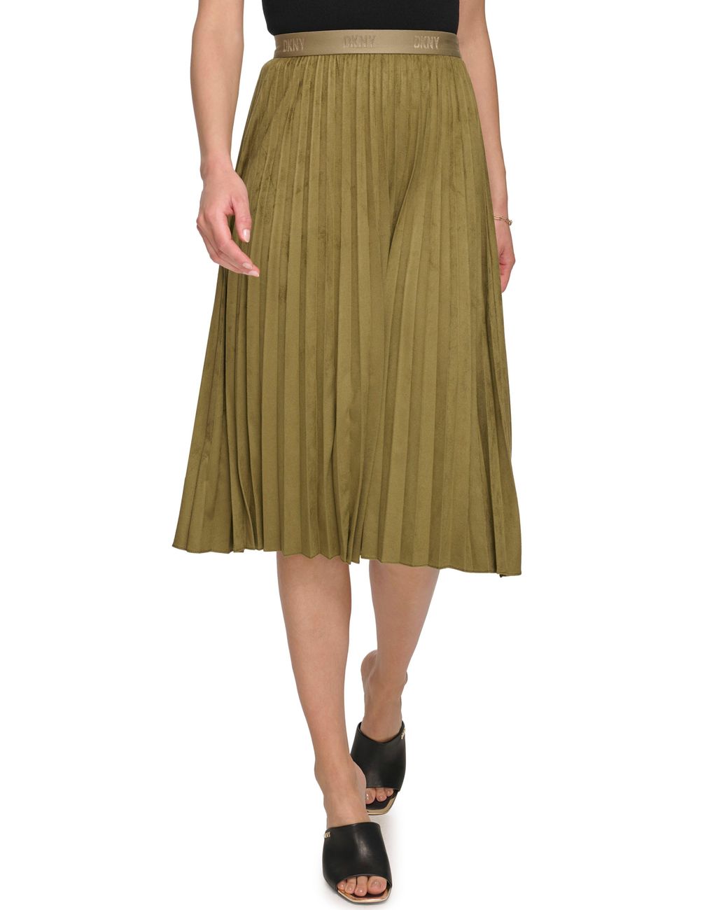 dkny pleated midi skirt