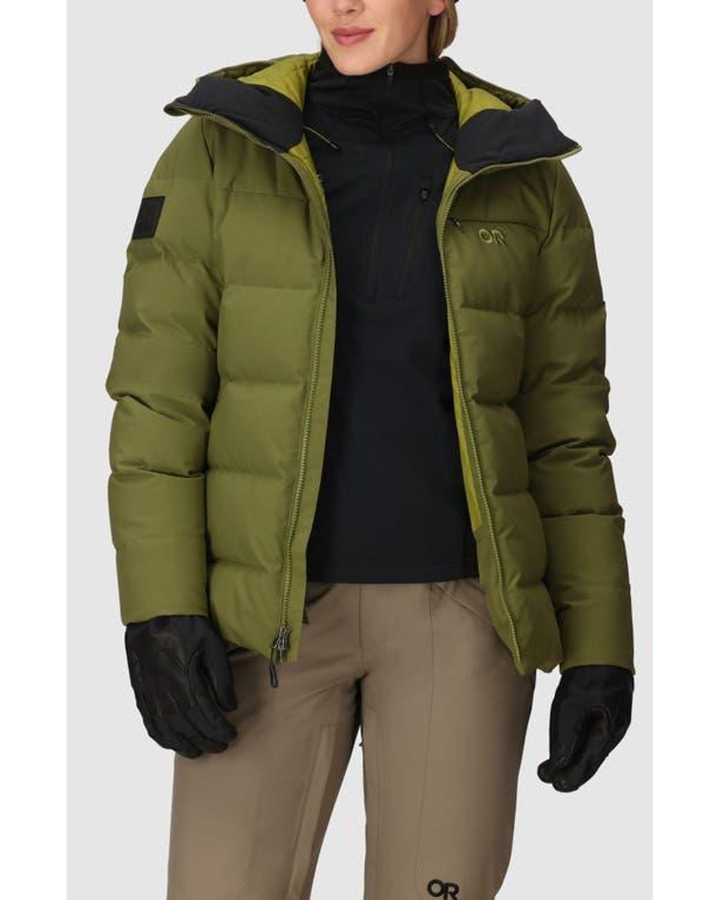 Outdoor Research Green Snowcrew Down Jacket