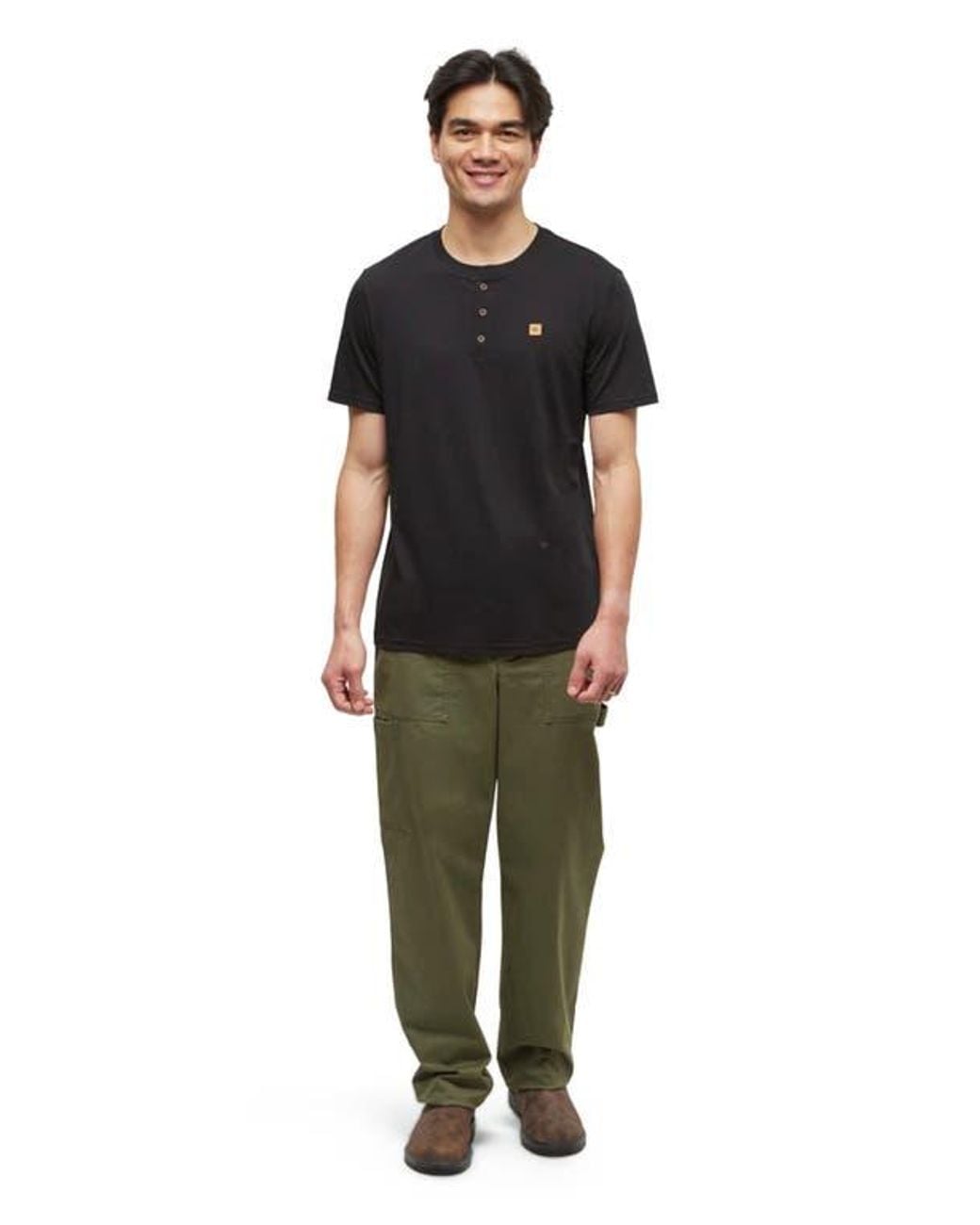 Tentree Black Baker Henley for men