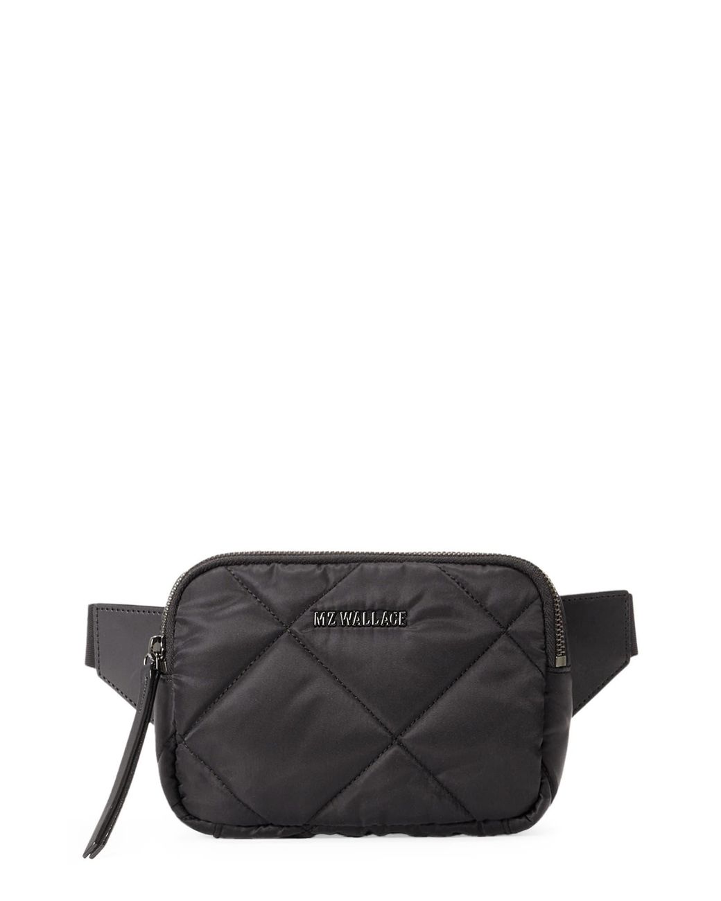 MZ Wallace Madison Quilted Belt Bag in Gray Lyst