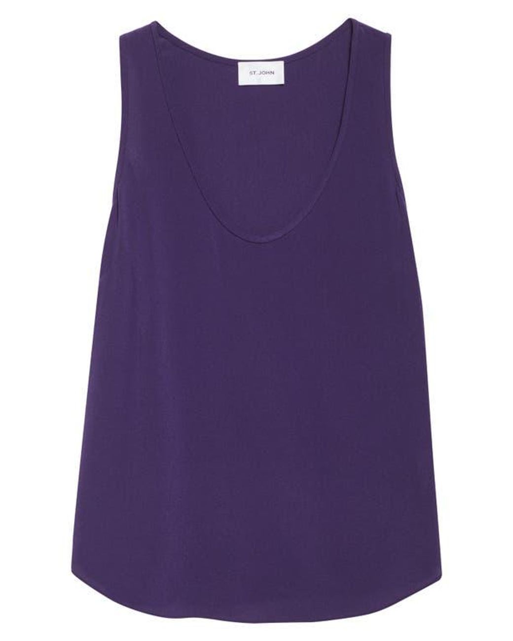 St. John Purple Silk Crepe Shell