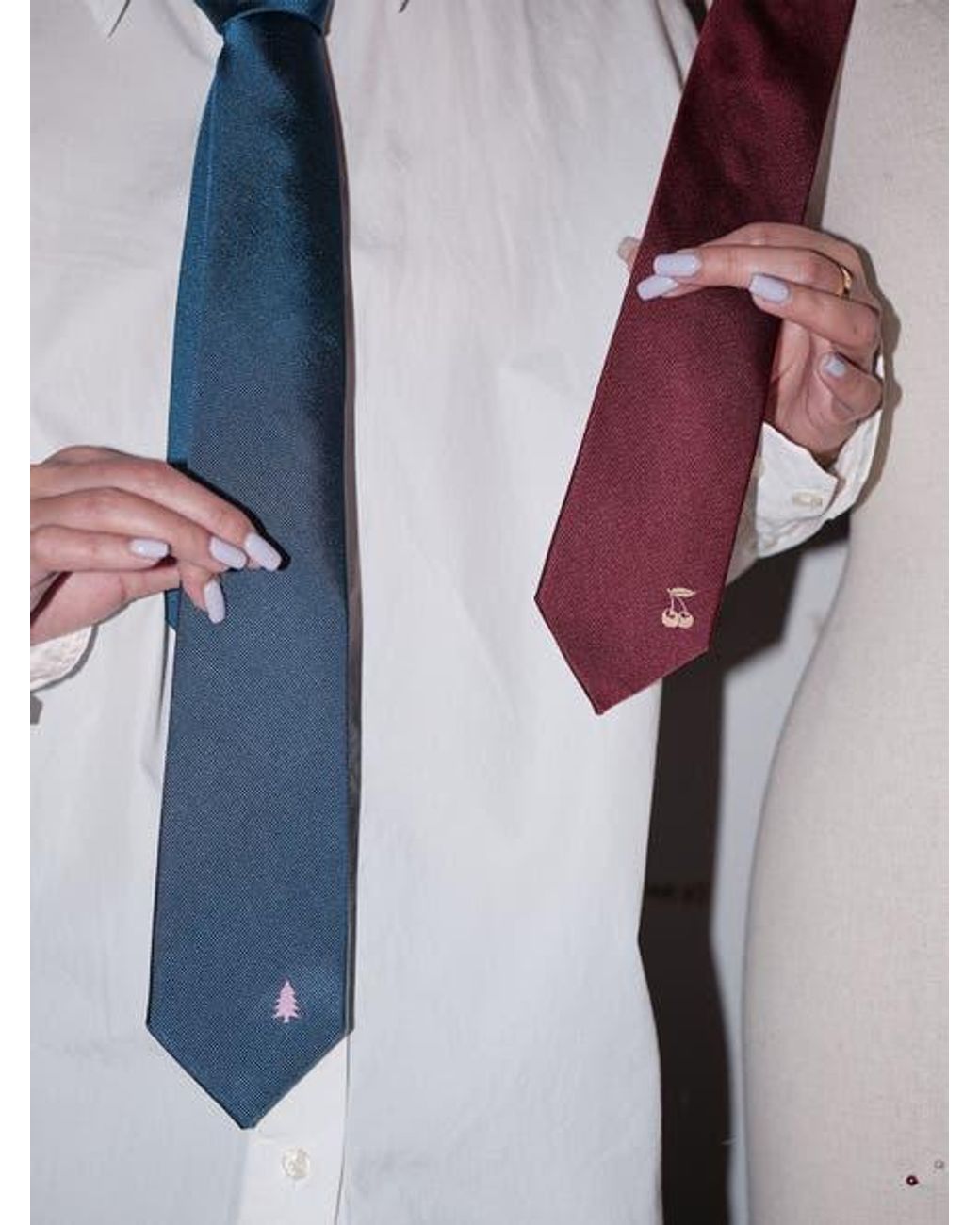 Lost Pattern Blue Silk Tie