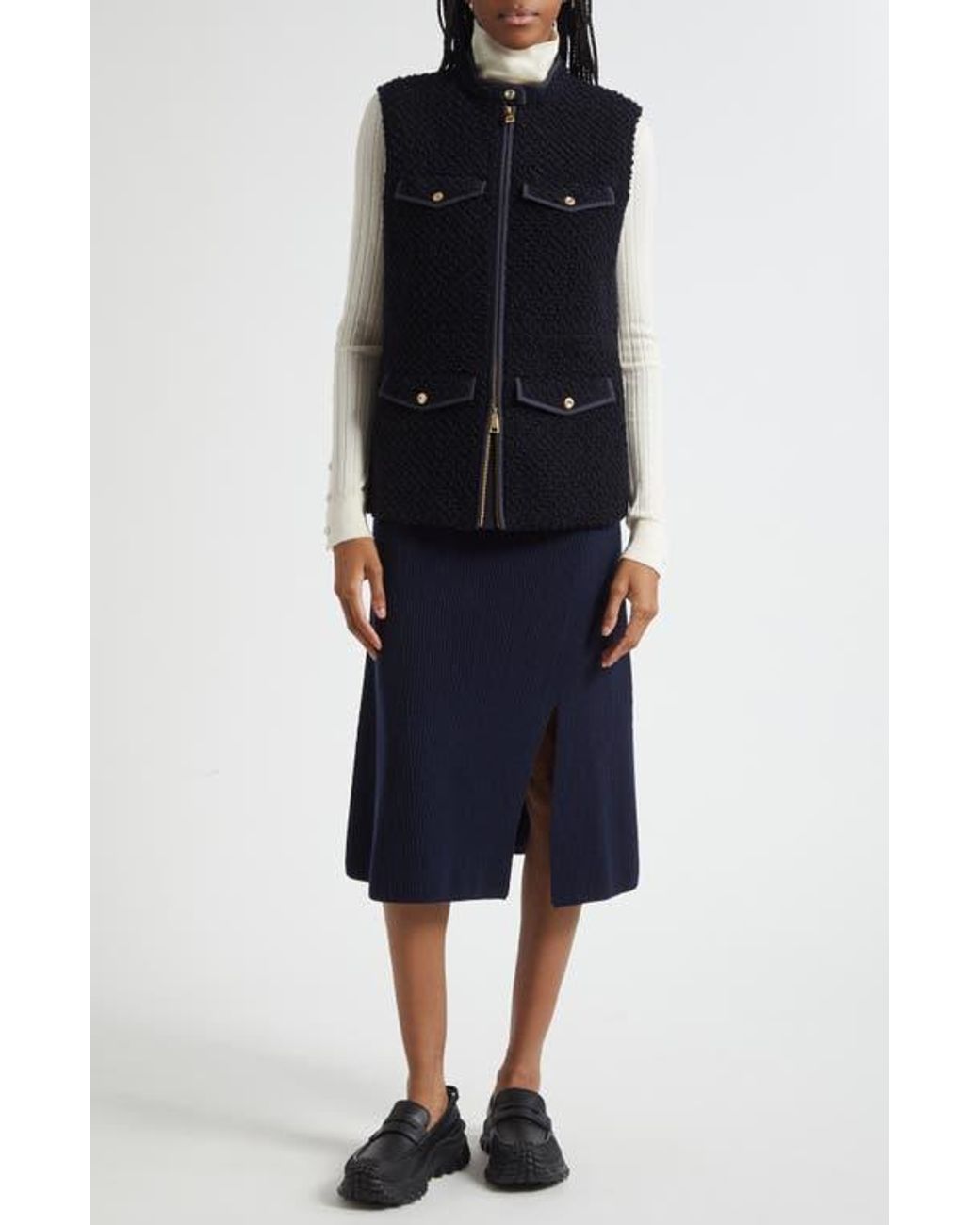 Moncler Black Fallavier Virgin Wool Down Vest