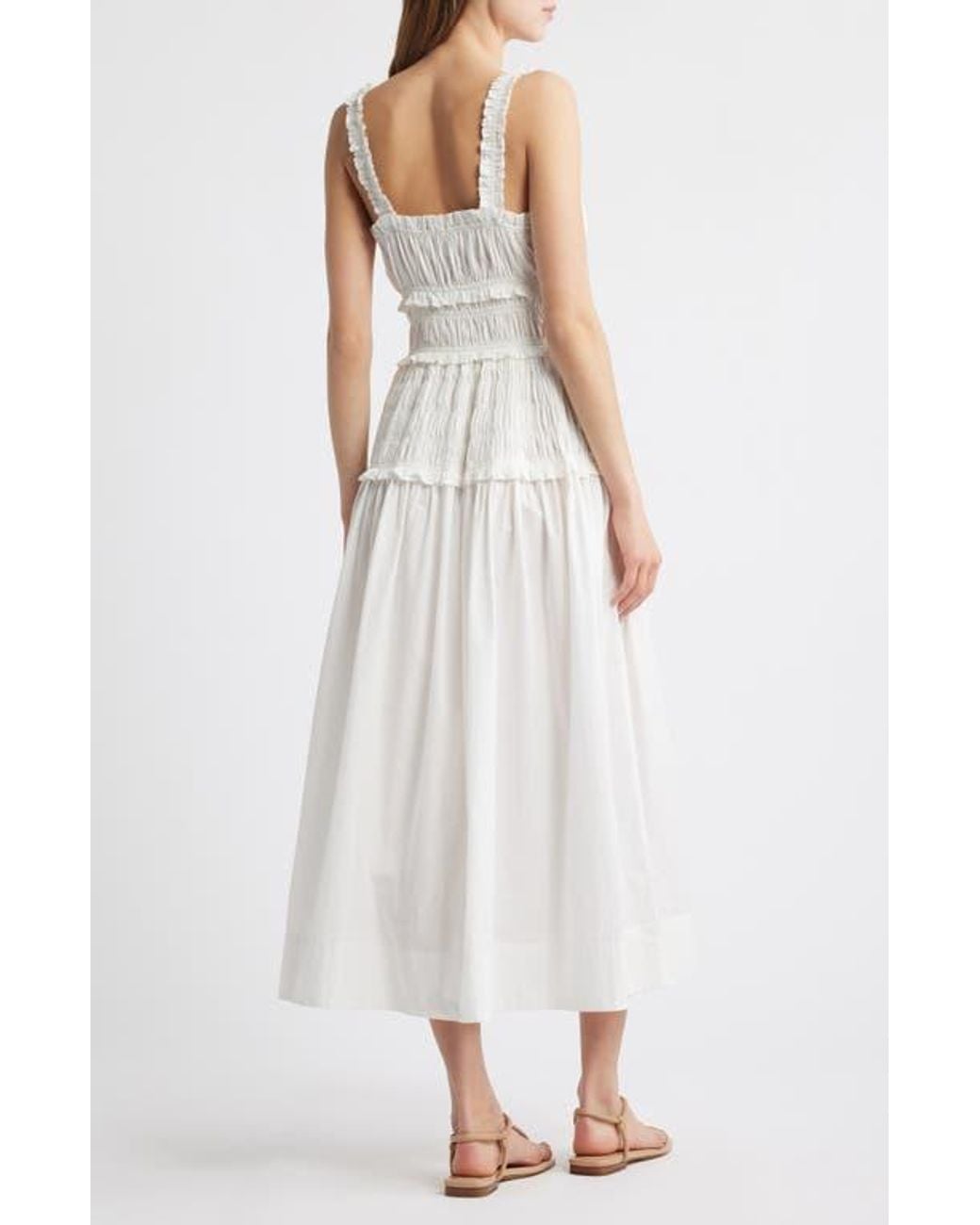 Doen Marianne Organic Cotton Poplin Midi Dress in White | Lyst Doen Marianne Organic Cotton Poplin Midi Dress in White | Lyst