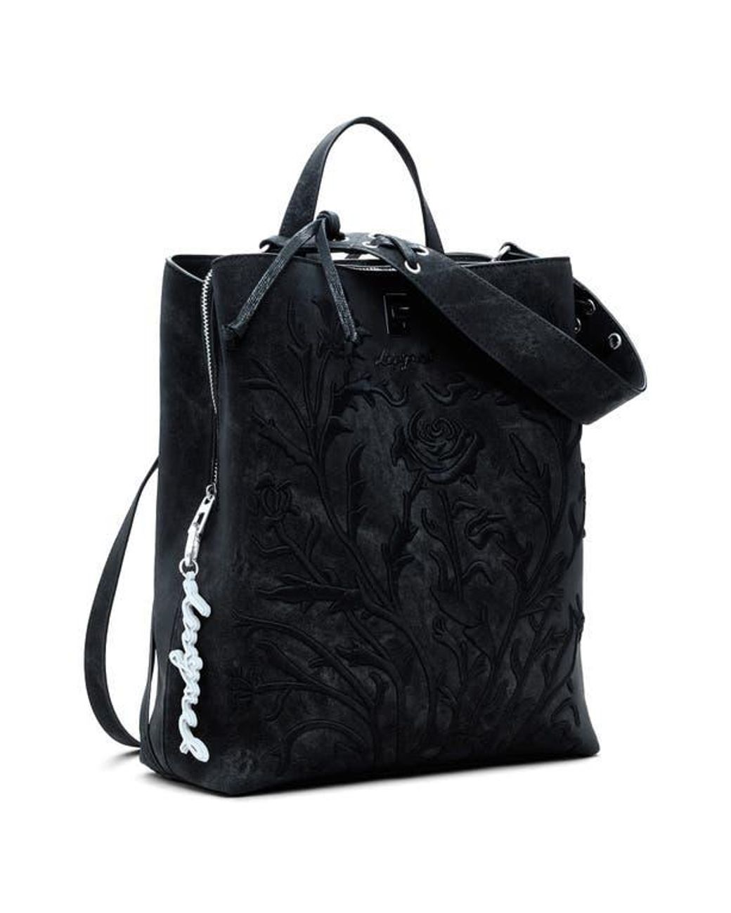 Desigual Flower Embossed Faux Leather Backpack in Black | Lyst display picture 2
