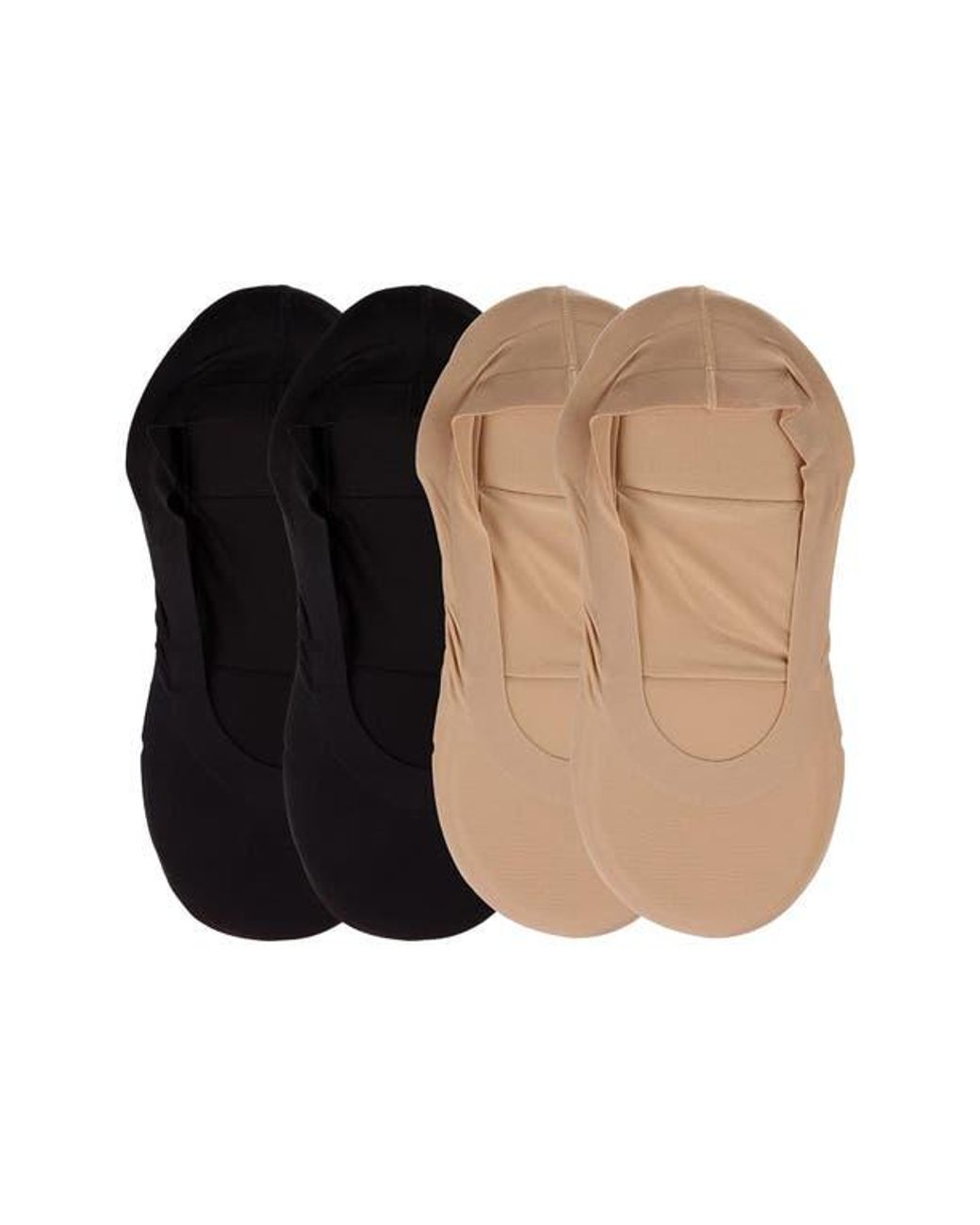 Memoi Black Assorted 4-Pack Cushioned Liner Socks