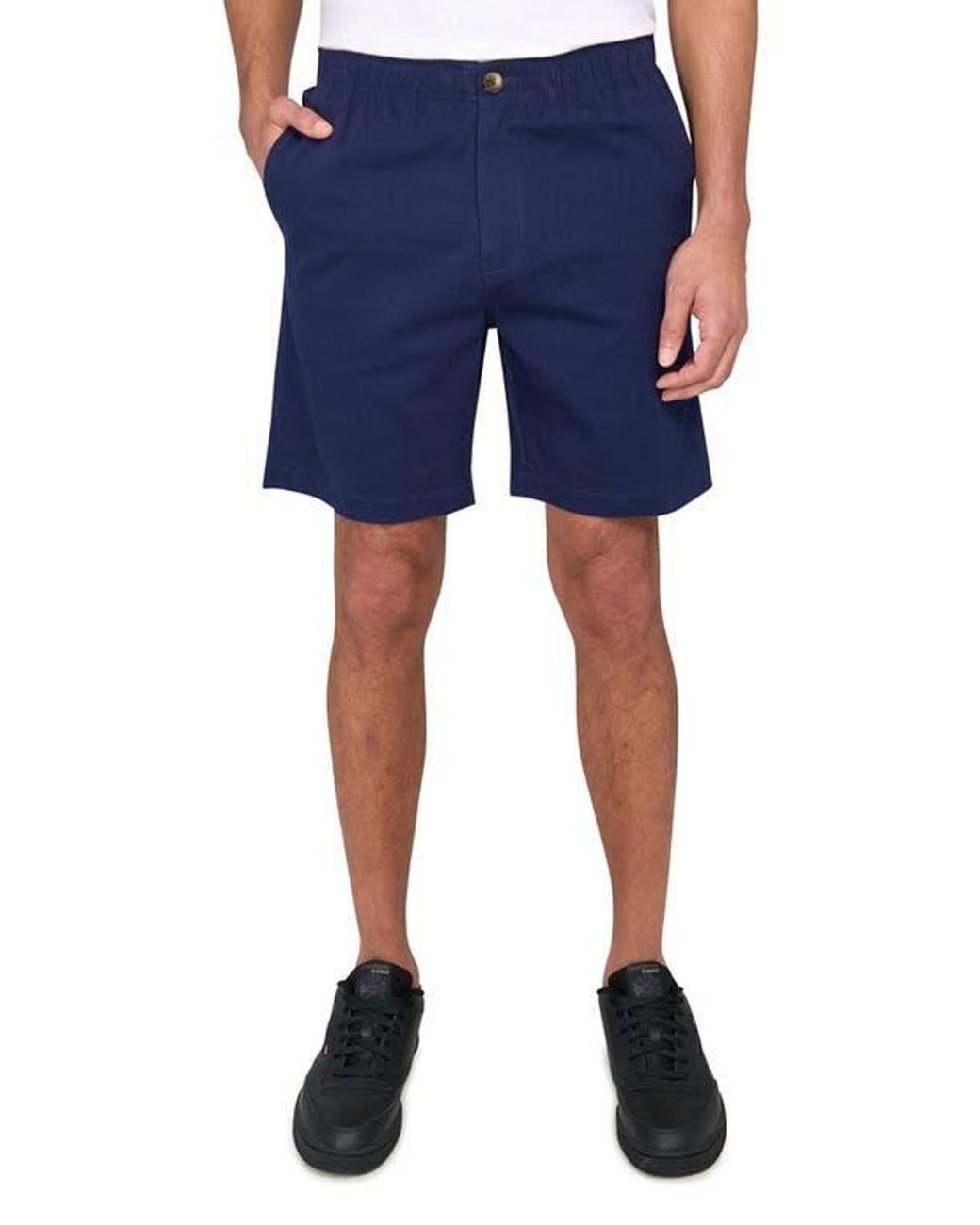 Con.struct Blue Slim Fit Solid Drawstring Shorts for men