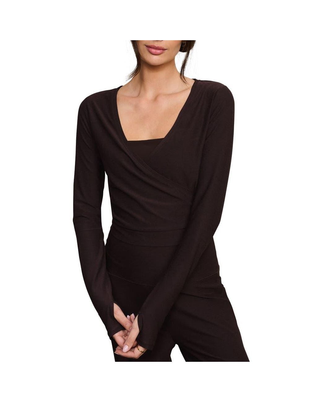 Rhone Black Atmosphere Wrap Top