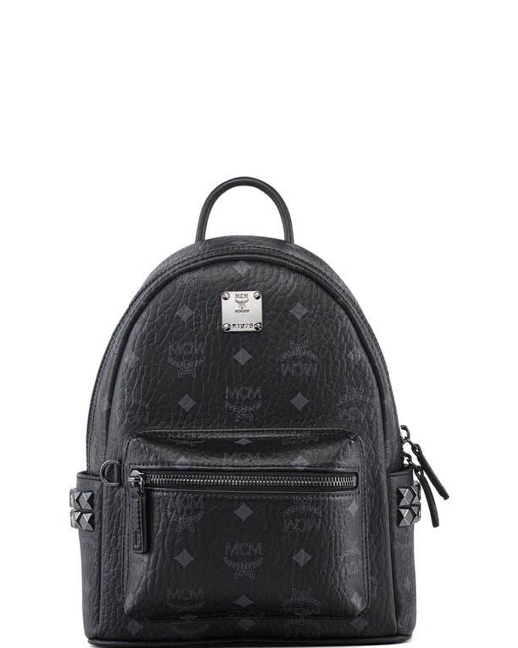 MCM Black Mini Stark Side Studs Backpack for men
