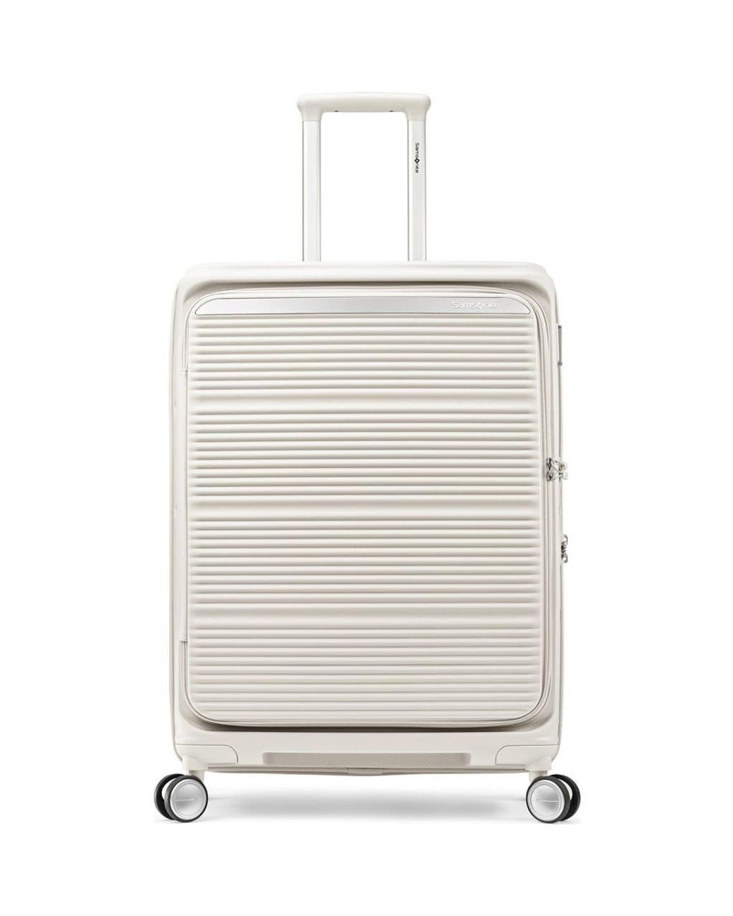 Samsonite White Paralux Expandable 24 Medium Checked Spinner Luggage