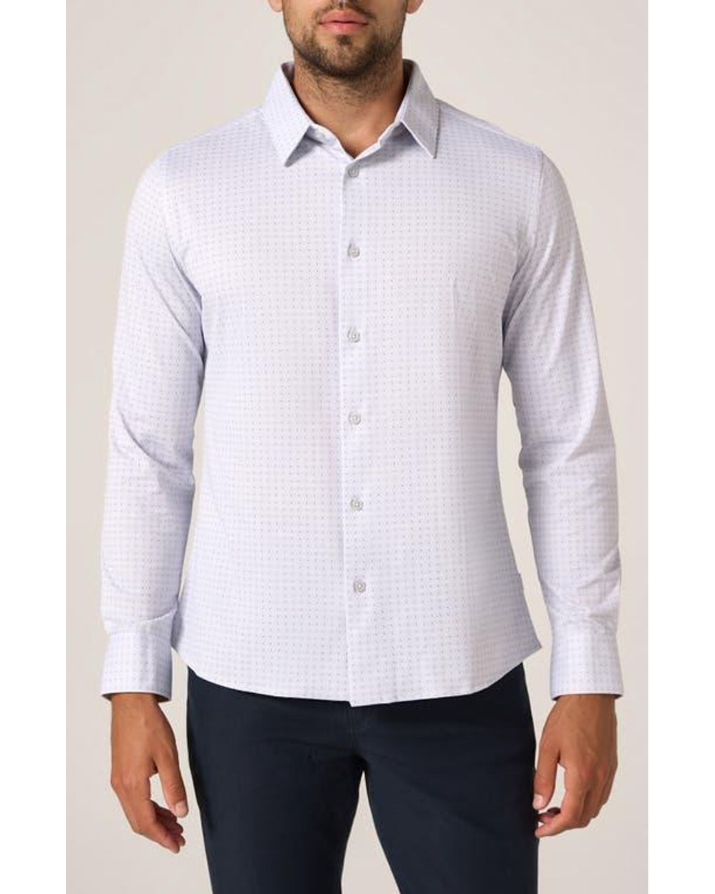 7 Diamonds White Upton Wrinkle Resistant Performance Button-Up Shirt for men