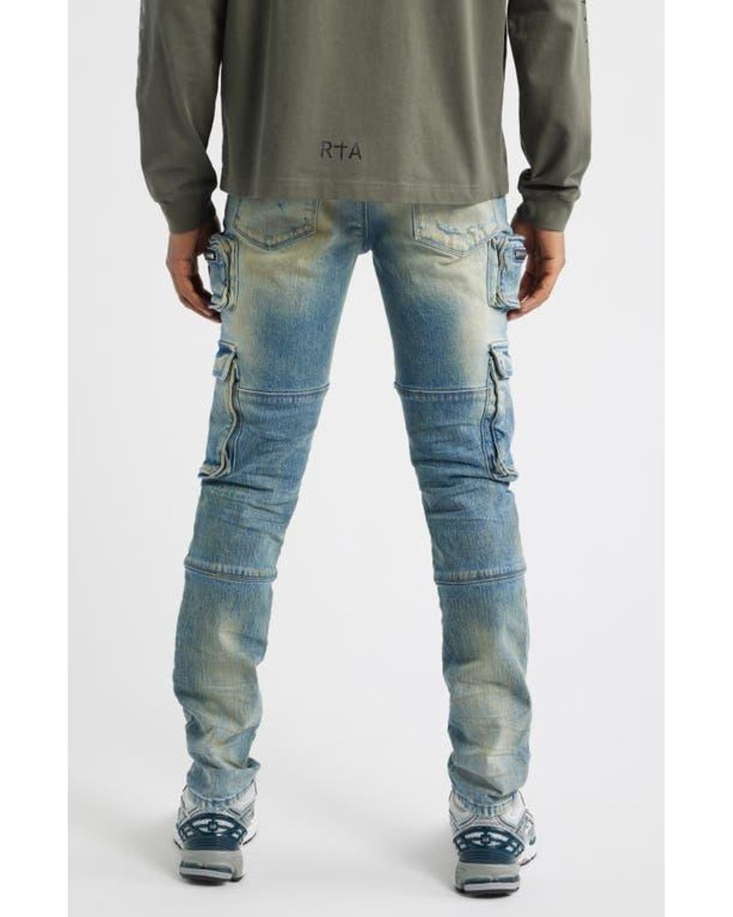 RTA Slate Cargo Skinny Jeans in Blue for Men | Lyst