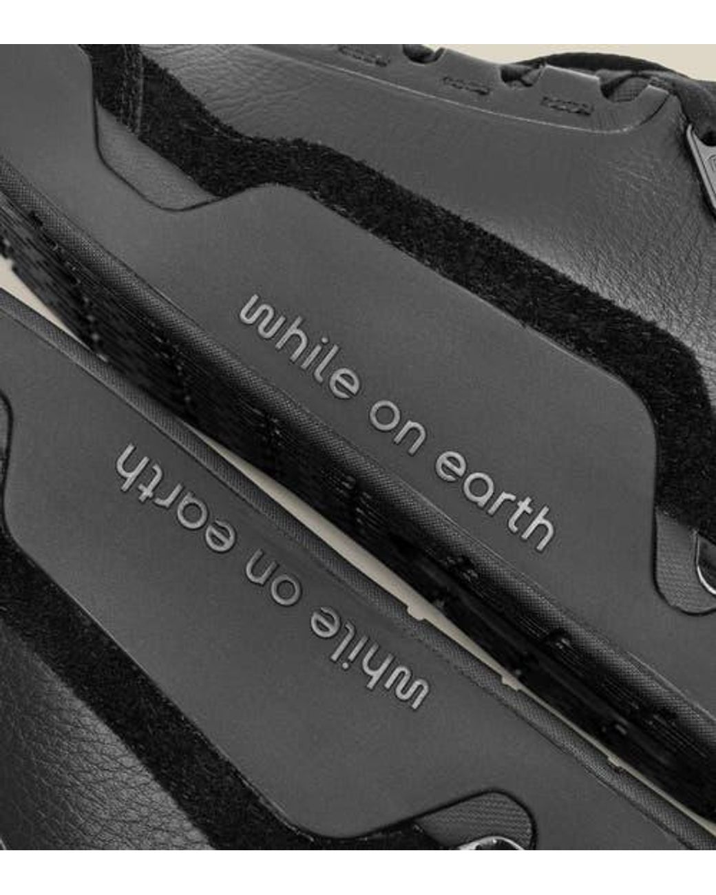 while on earth™ Black Leather Trainer for men