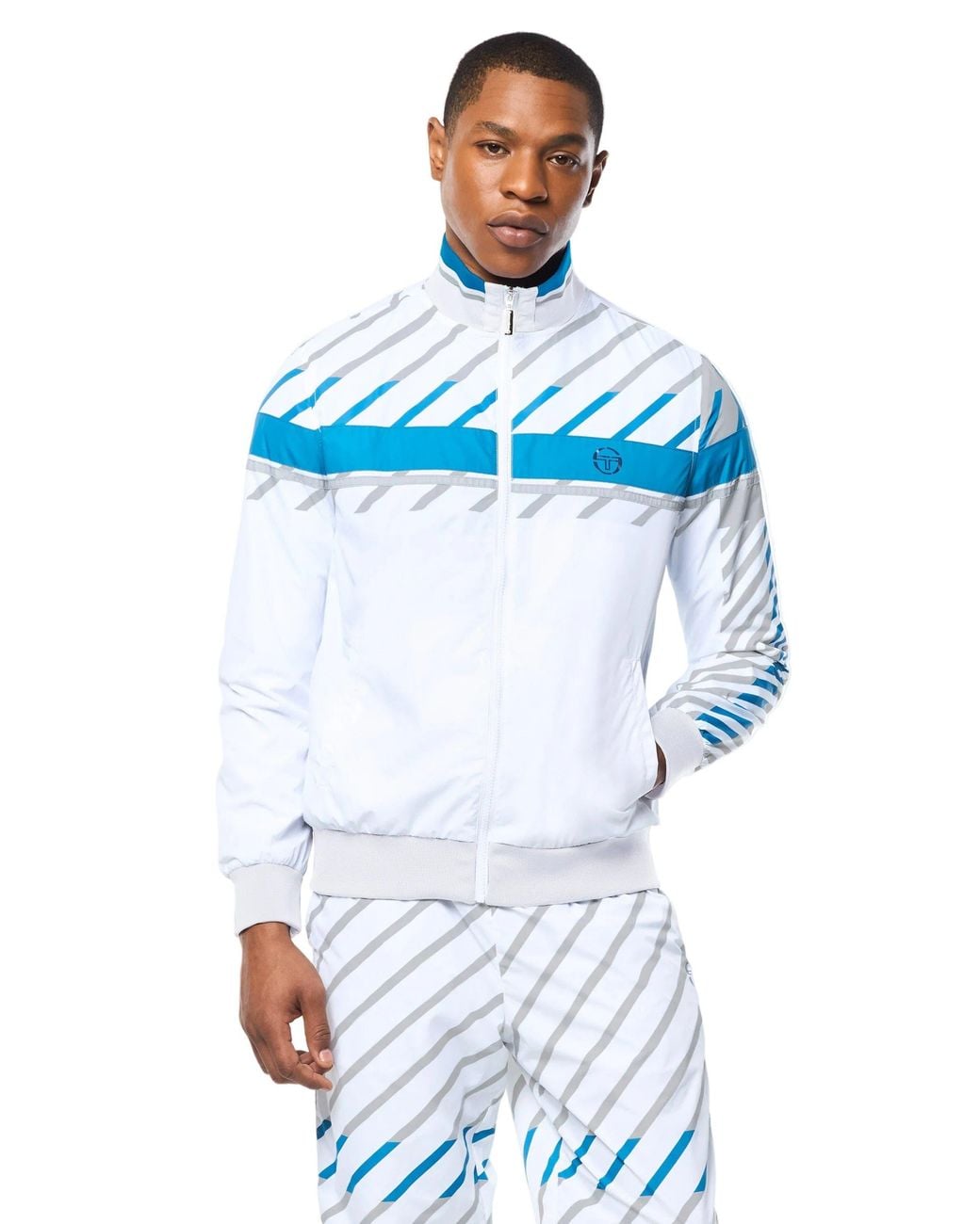 Sergio Tacchini Blue Quadretto Track Jacket for men