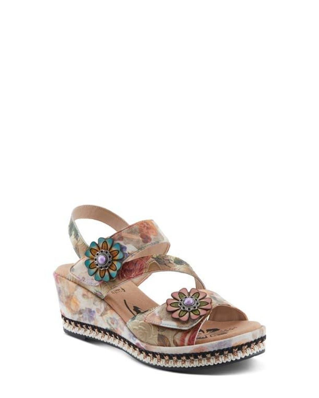 Spring Step Multicolor Blissful Slingback Platform Wedge Sandal