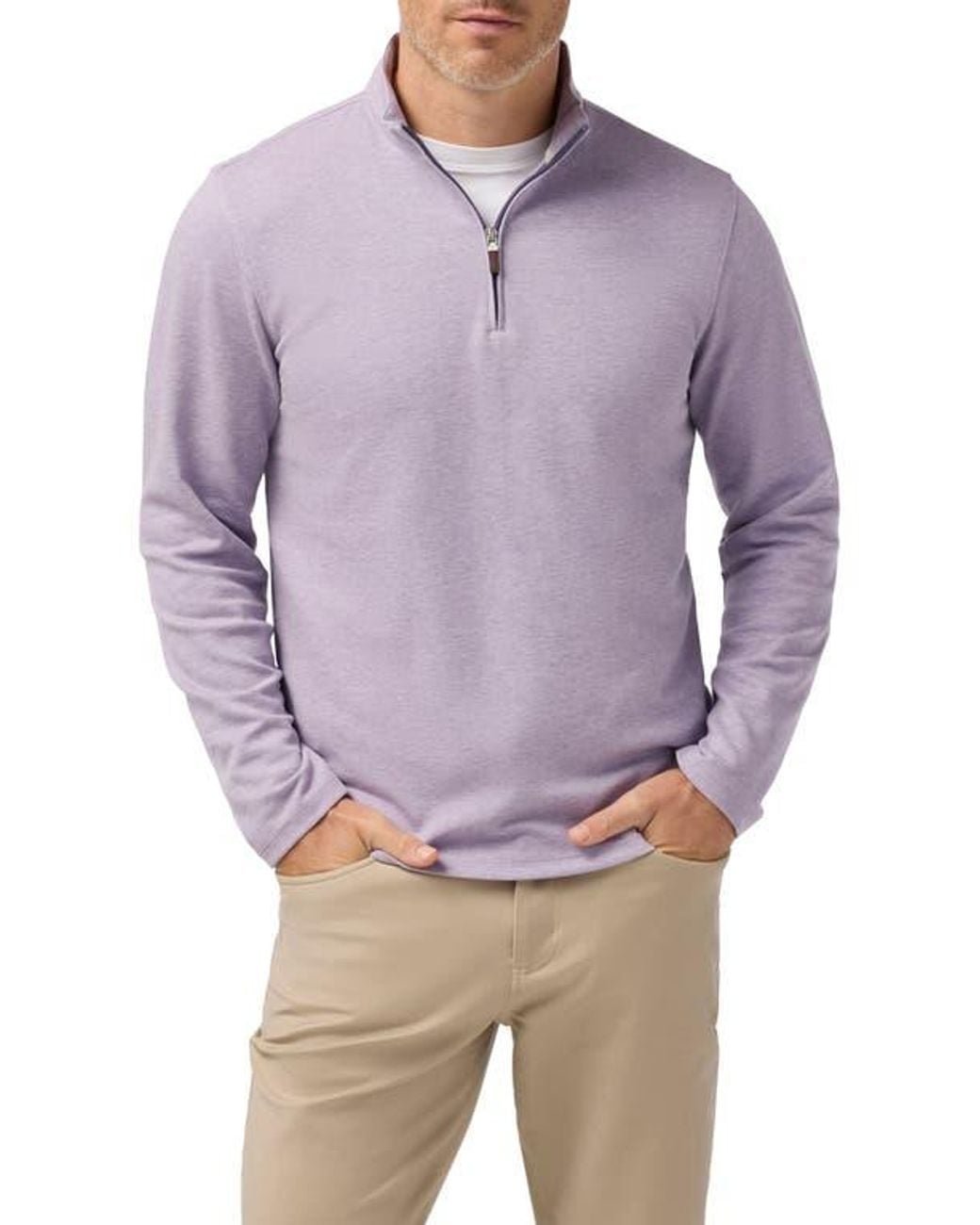 Mizzen+Main Purple Kpi Quarter Zip Pullover for men