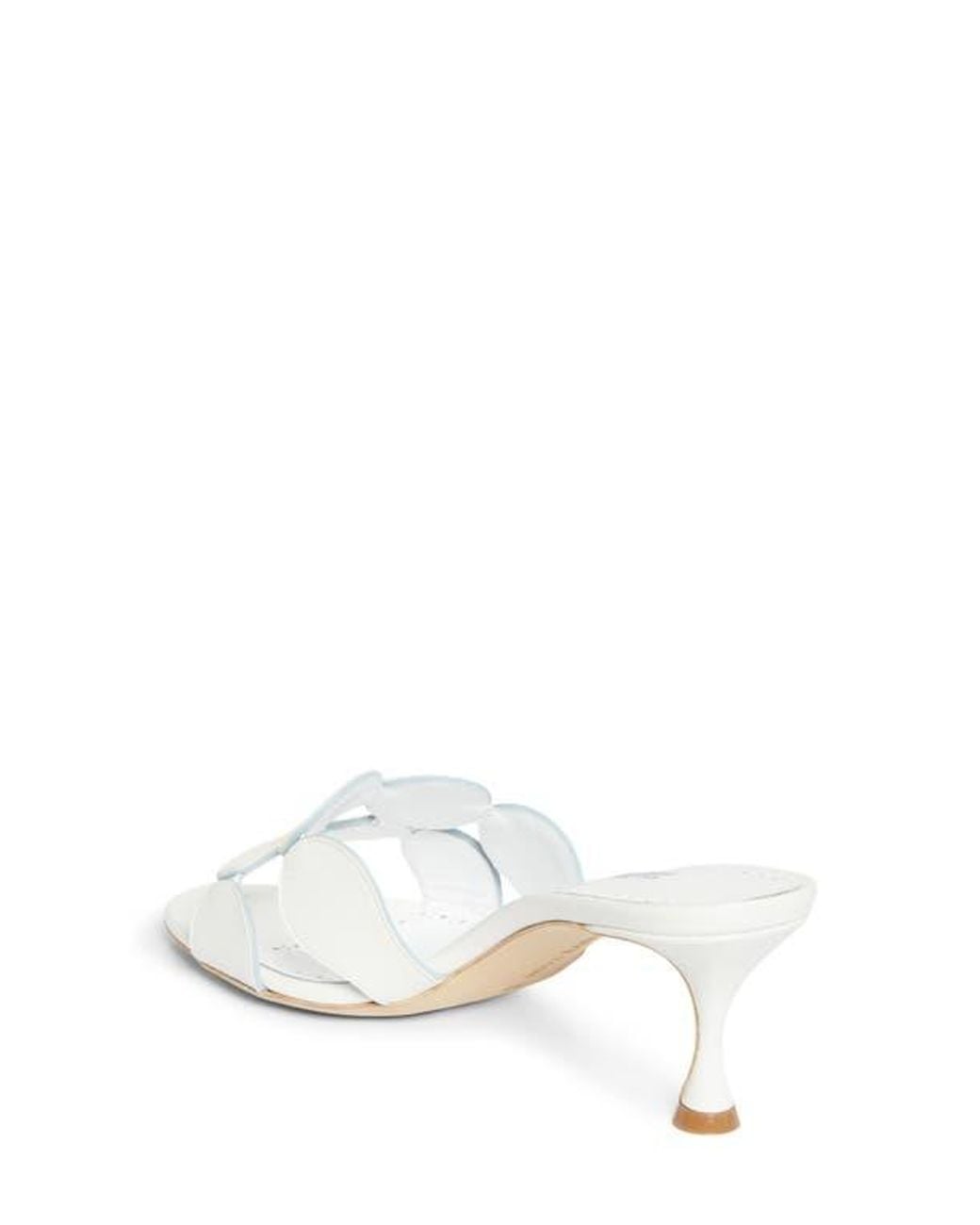 Manolo Blahnik White Haribalmu Kitten Heel Sandal