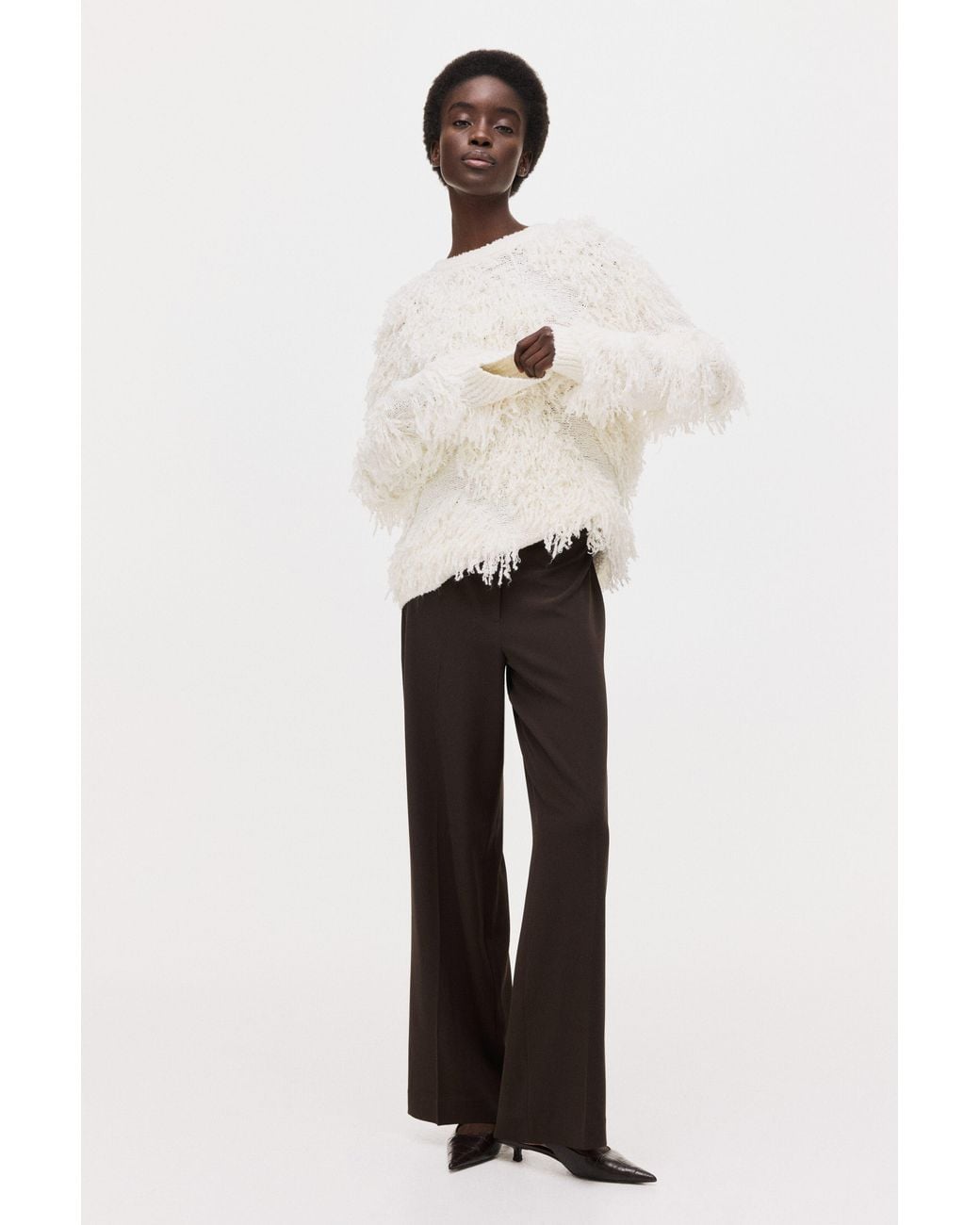 H&M Brown Tailored Trousers