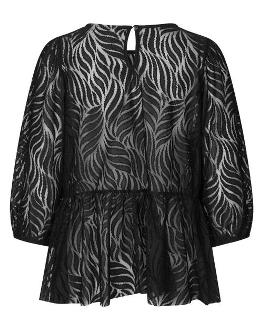 Masai Black Lace Peplum Top