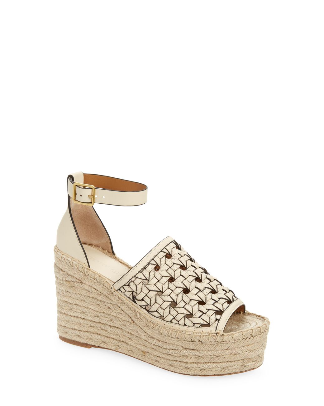 Tory Burch Basketweave Ankle Strap Espadrille Wedge in Natural Lyst