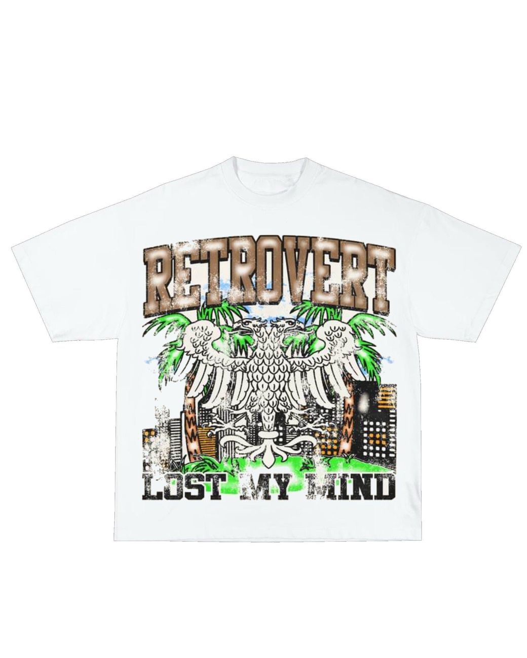 RETROVERT Green City Bird Tee for men