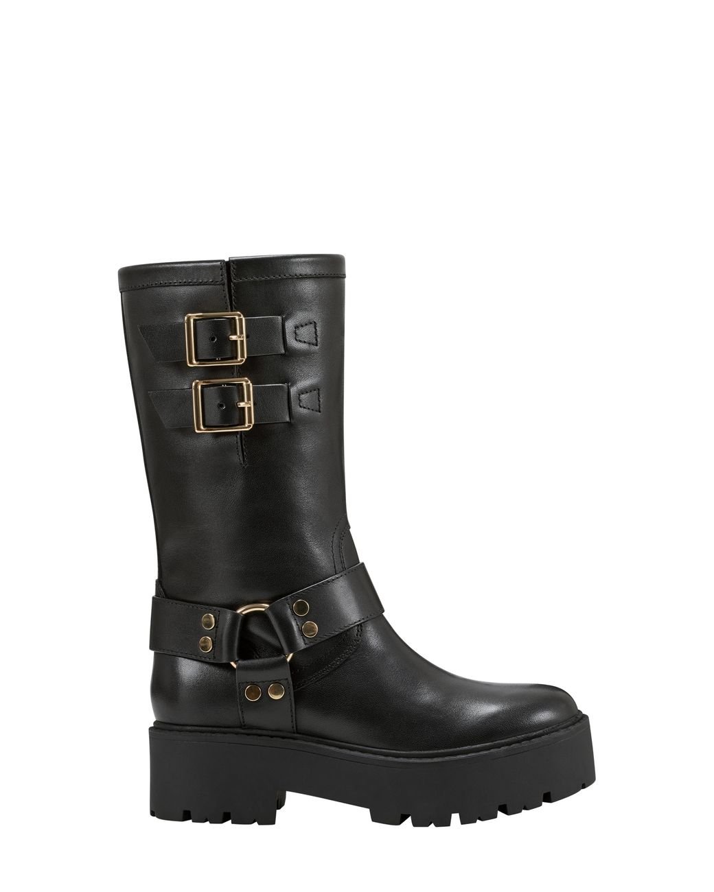 Marc Fisher Dorset Lug Moto Boot in Black Lyst
