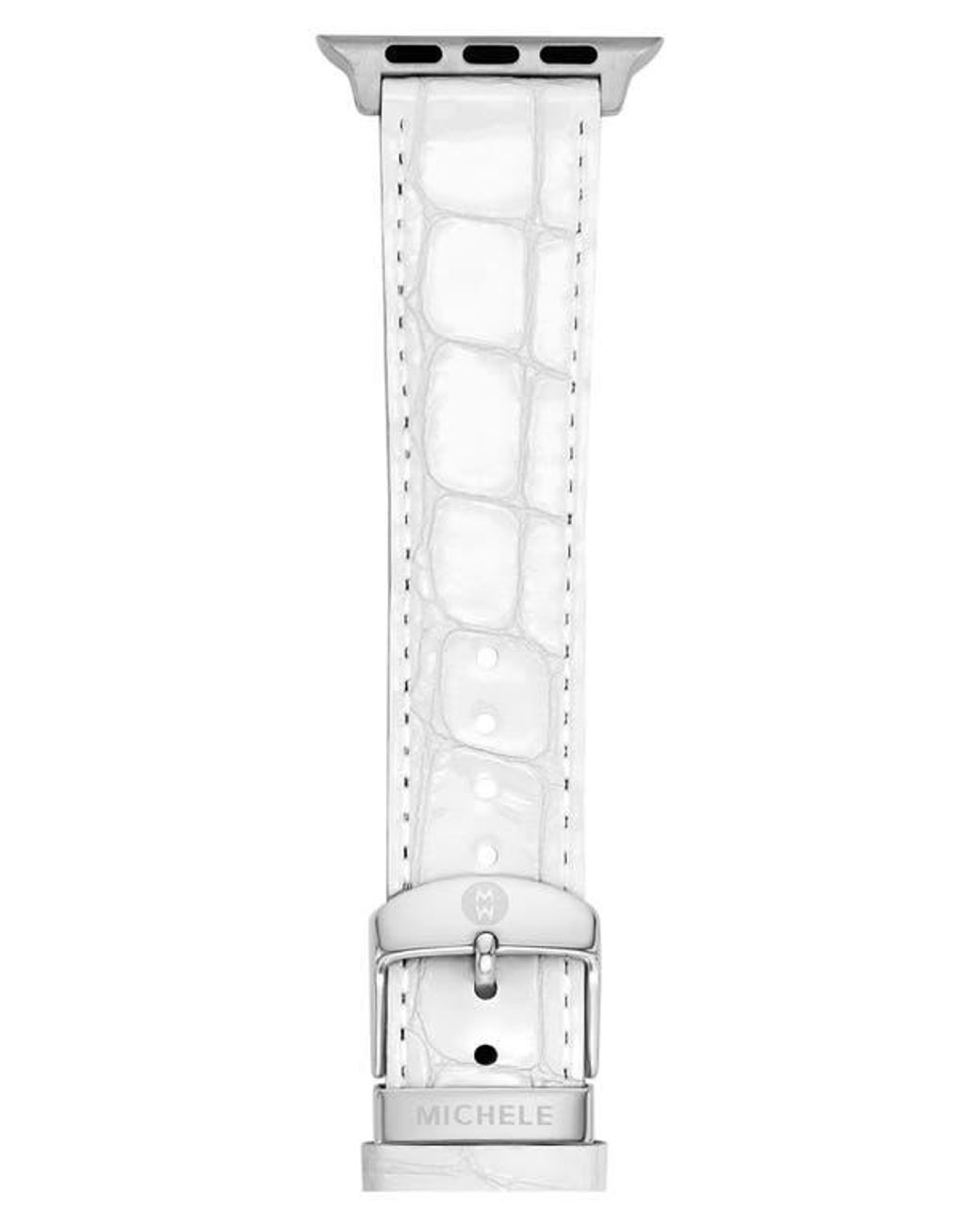 Michele Croc Embossed Patent Leather 20Mm Apple Watch  display picture 2