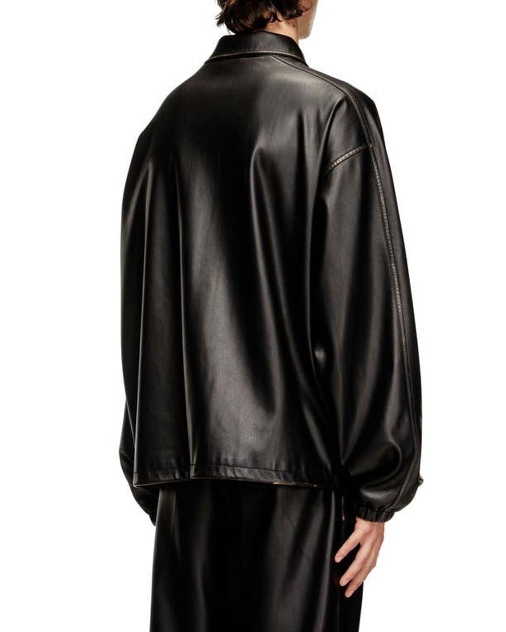 DIESEL J-Ake Oversize Faux Leather Jacket in Black for Men | Lyst