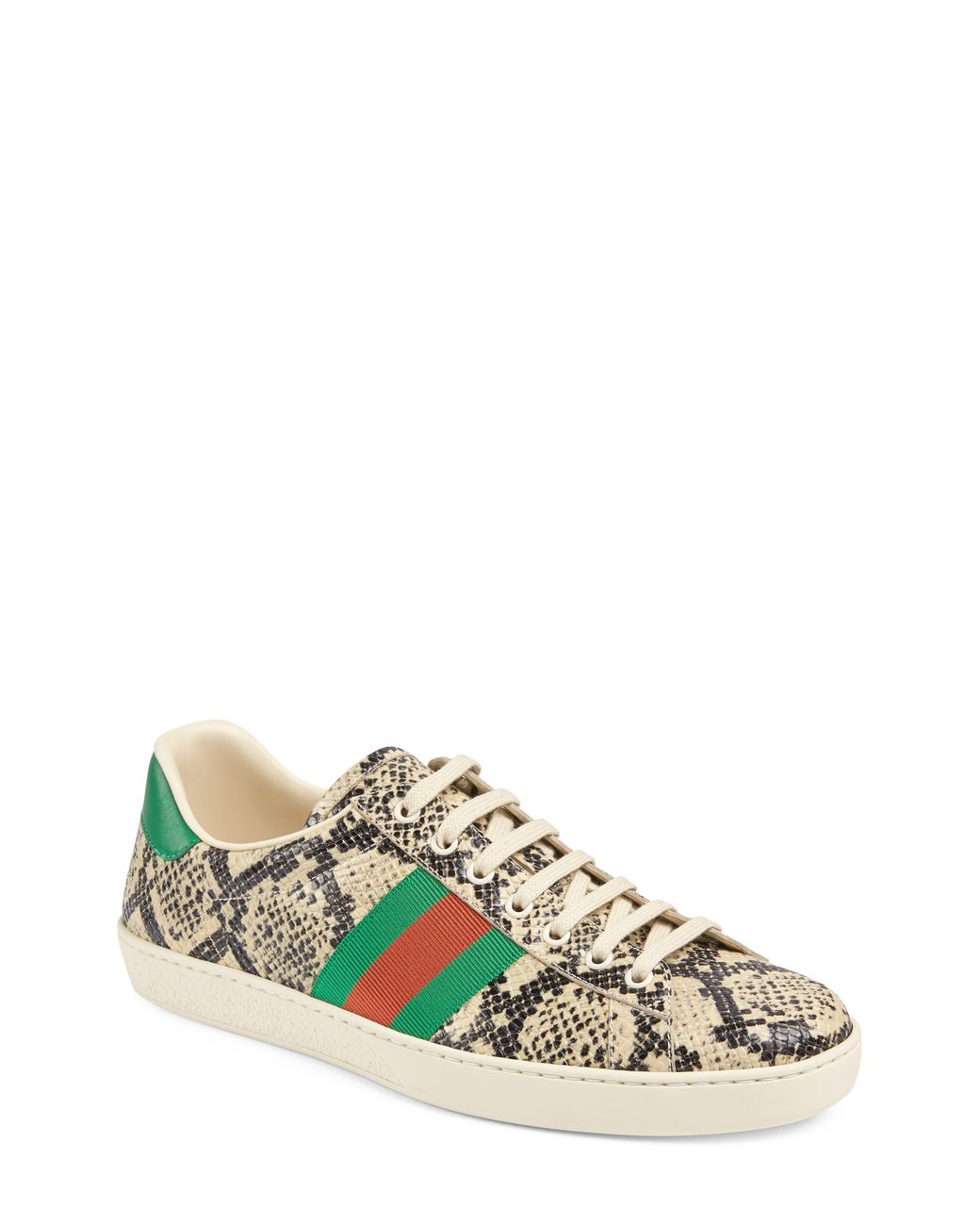 Gucci Leather Ace Low Top Sneaker in Beige (Natural) for Men - Lyst