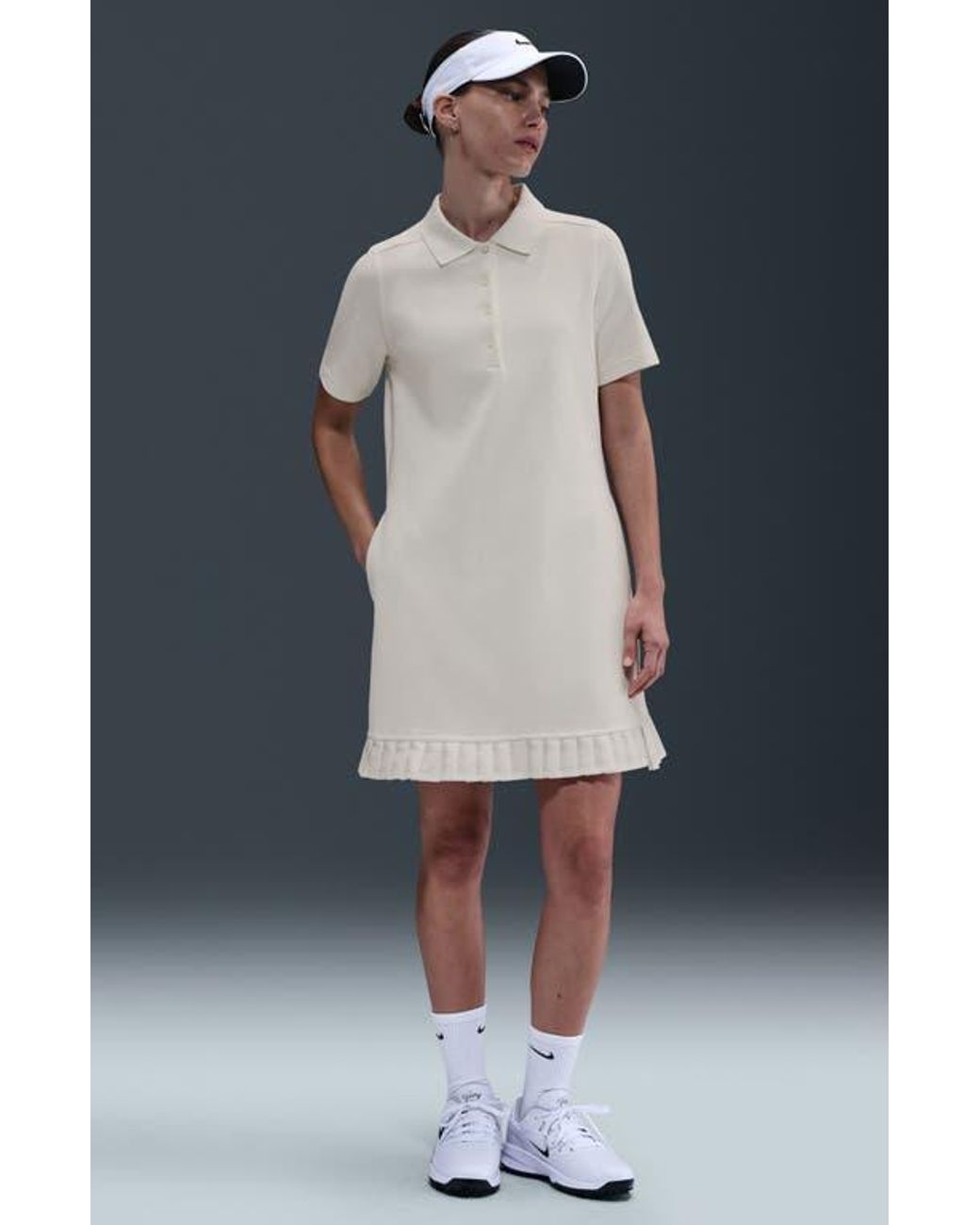 Nike Dri-Fit Polo Golf Dress in White | Lyst