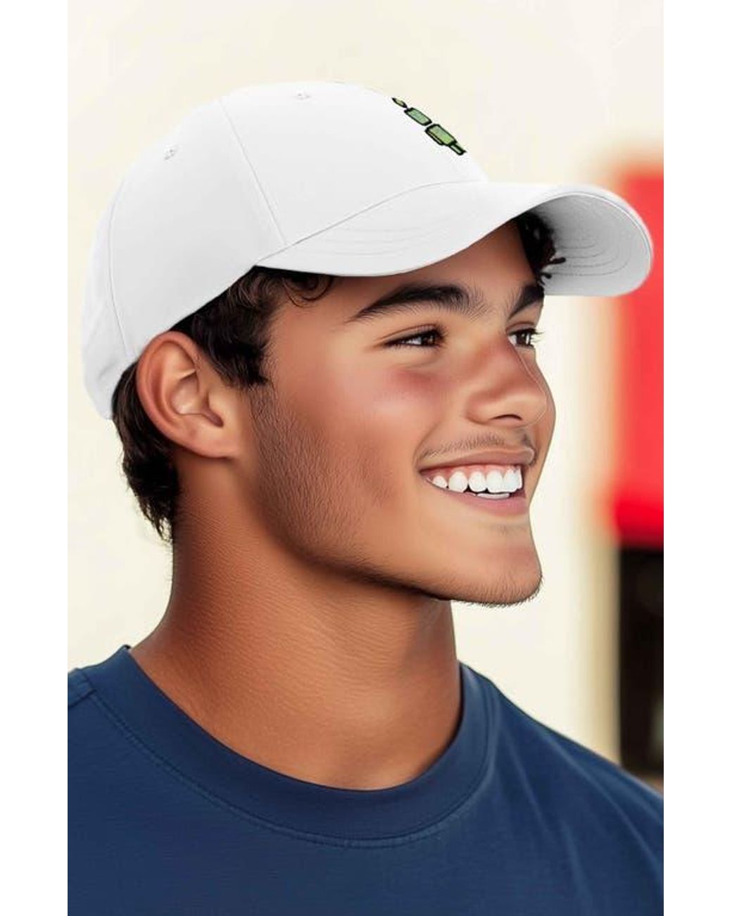 Alix White Robot Hat for men