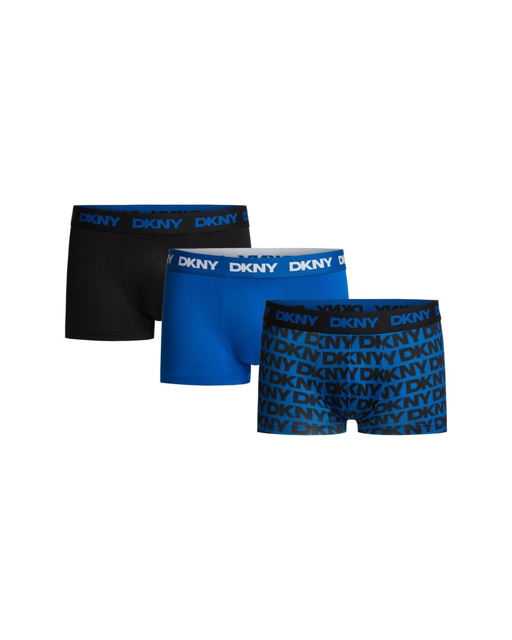 DKNY Blue 3-Pack Ultralight Microfiber Mesh Trunks for men