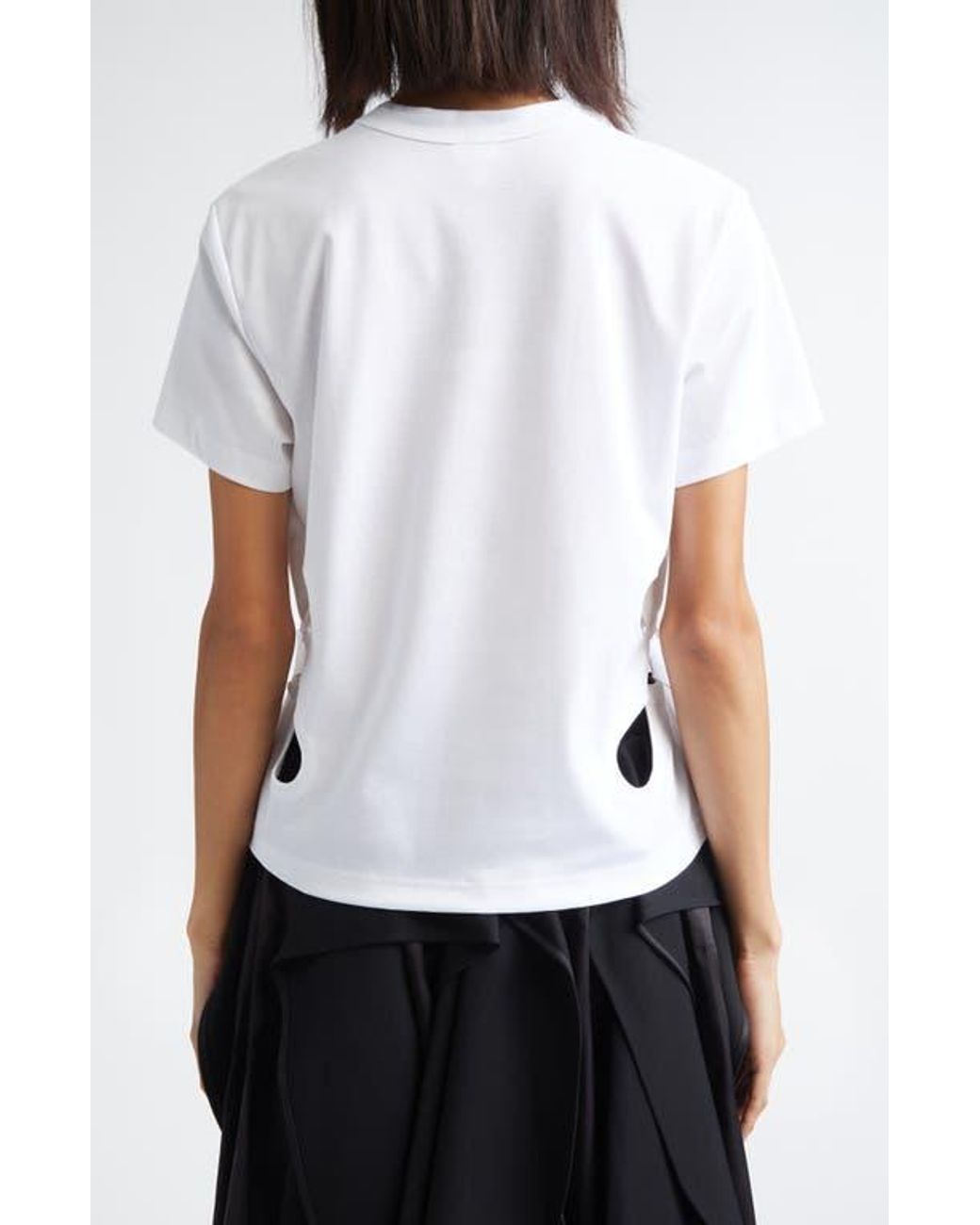 noir kei ninomiya Tシャツ Comme Des Garcons Noir Kei Ninomiya Tulle Belt Ruched Tee Shirt