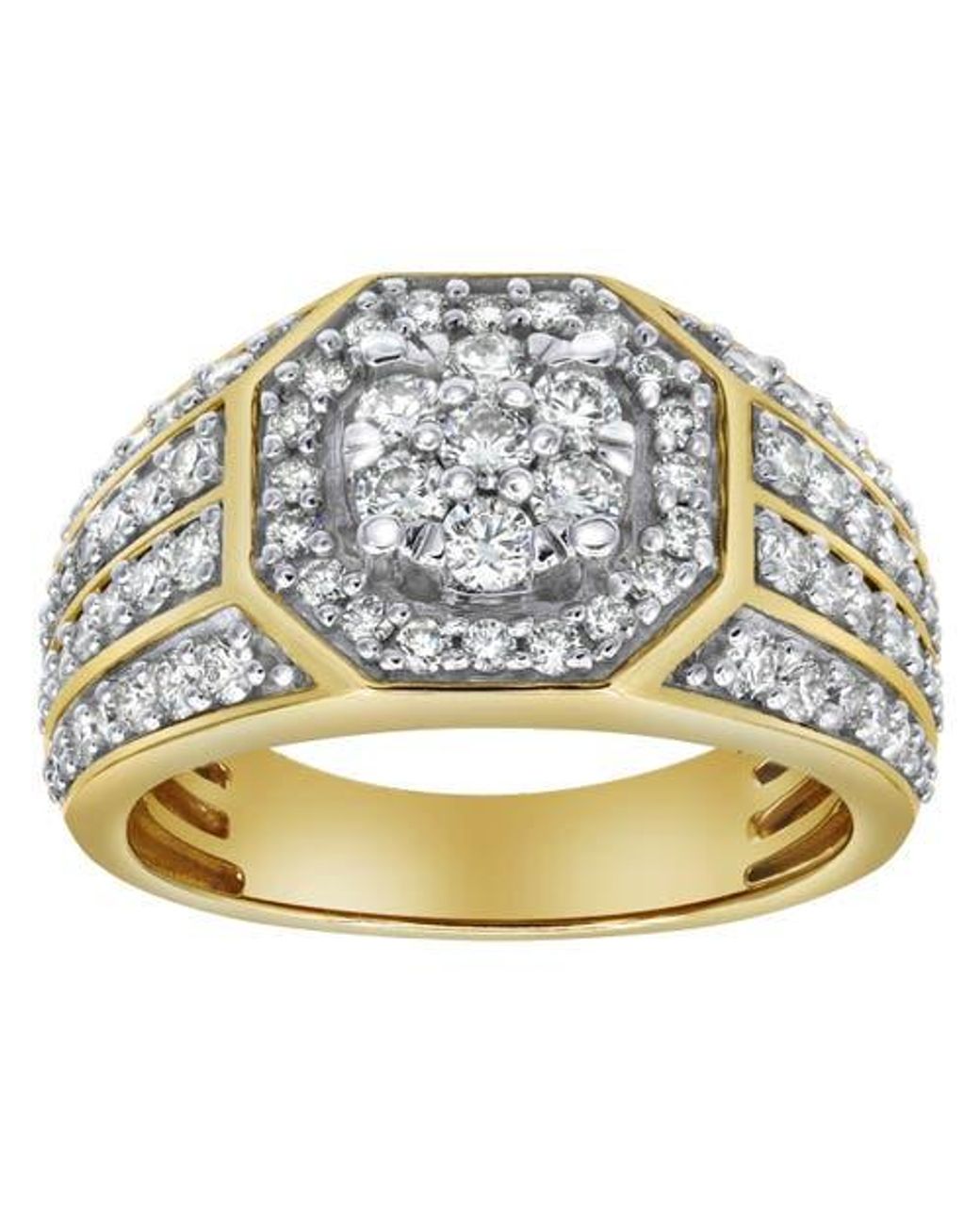 LuvMyJewelry Hex Rose Diamond Statement Ring in Metallic | Lyst