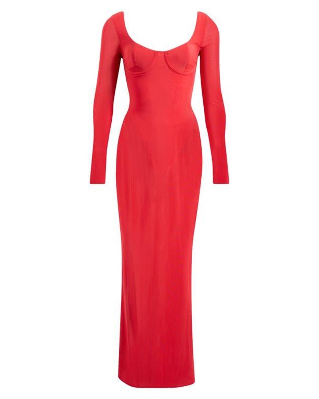 House Of Cb Everly Corset Long Sleeve Gown in Red | Lyst