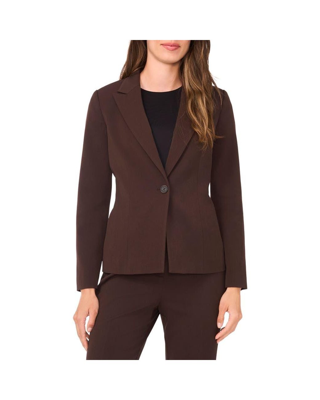 Halogen® Brown Clean One-Button Blazer