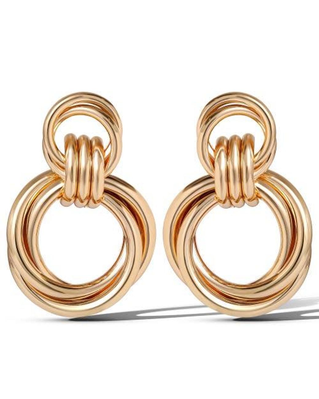 Jessica Simpson Metallic Interlocking Loop Earrings
