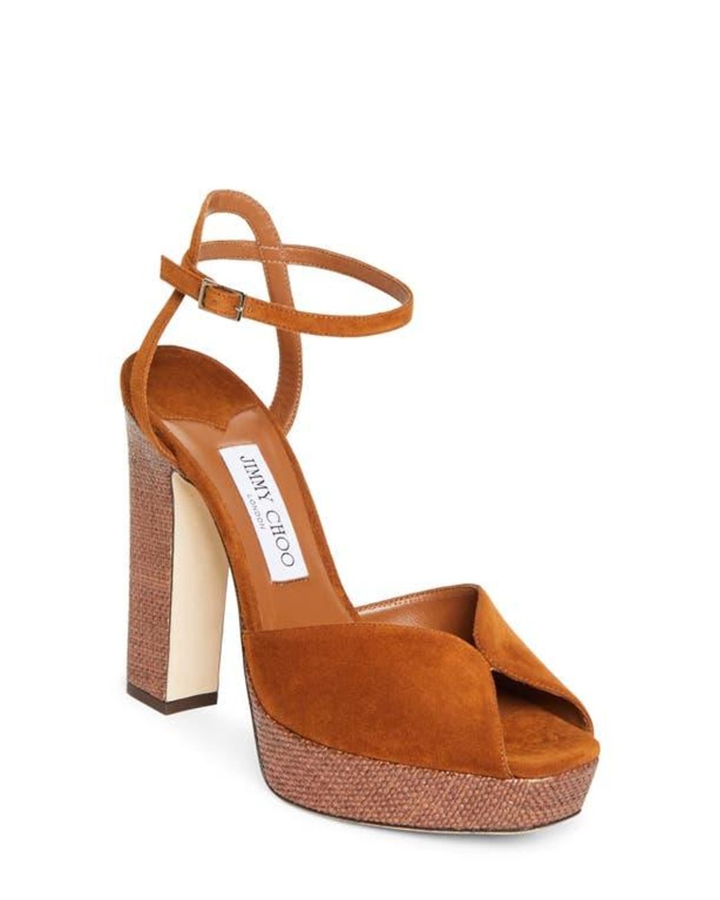 Jimmy Choo Brown Sacaria Ankle Strap Platform Sandal