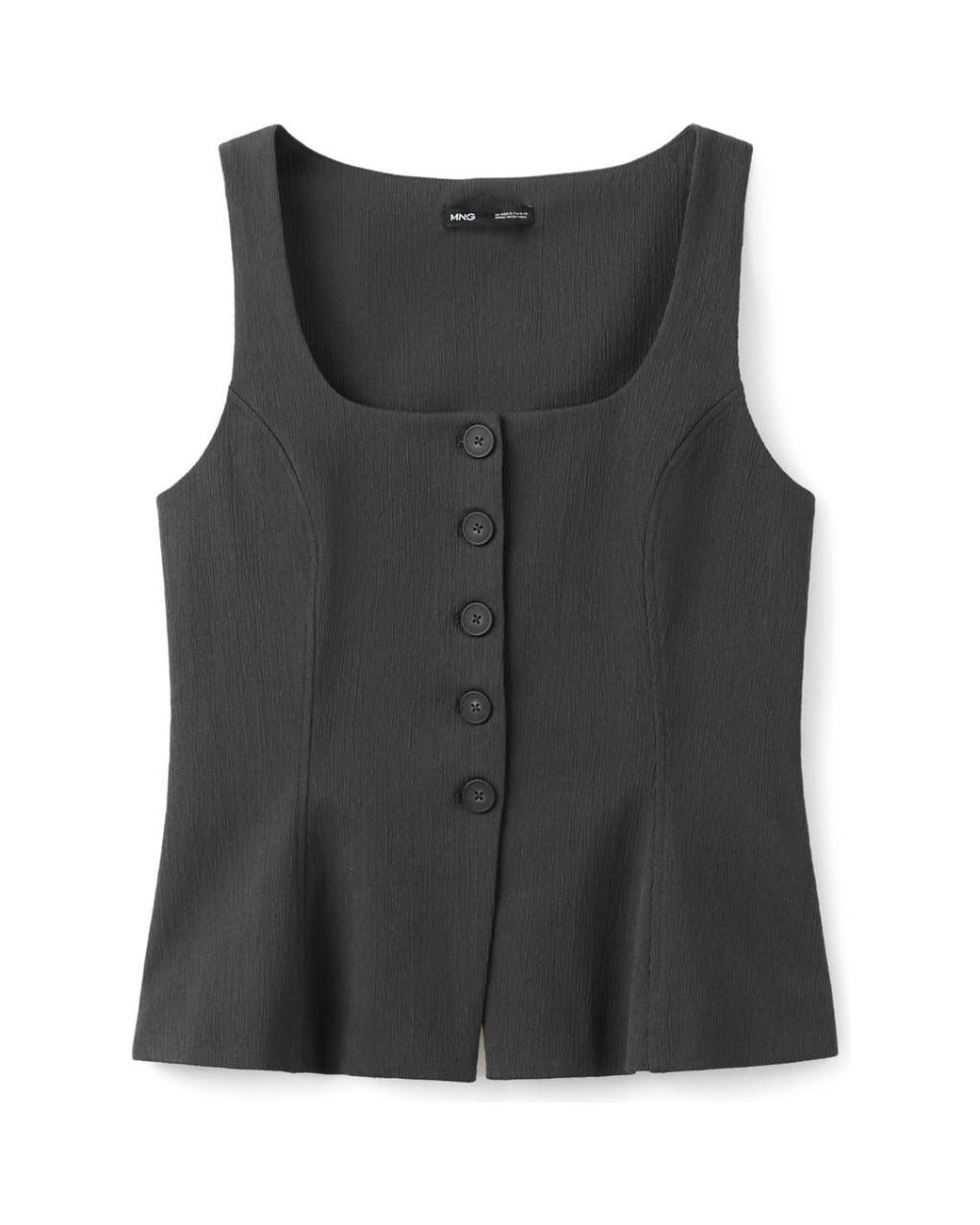 Mango Gray Peplum Button Vest