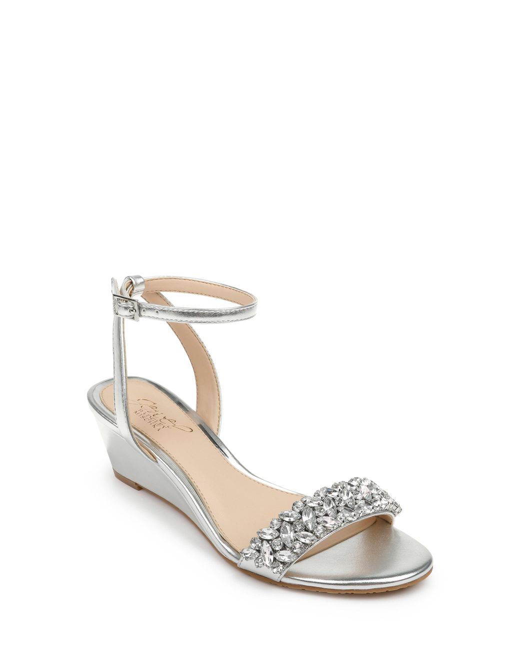 badgley mischka silver wedges