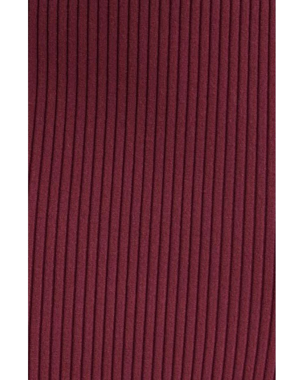 Open Edit Rib Long Sleeve Turtleneck Sweater Dress in Red | Lyst