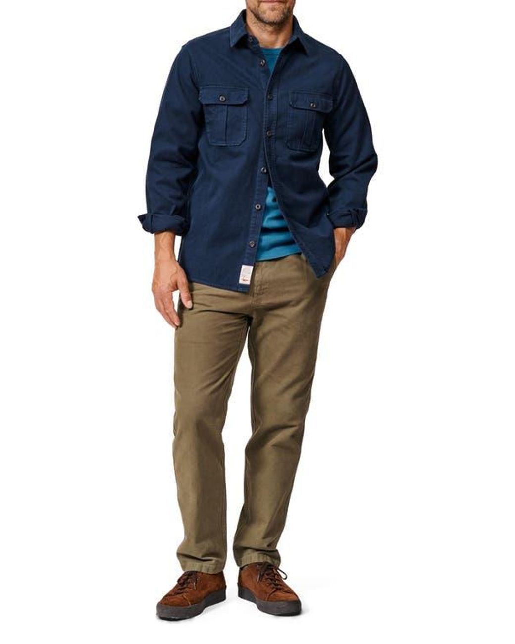 aubi Blue Dovedale Overshirt for men