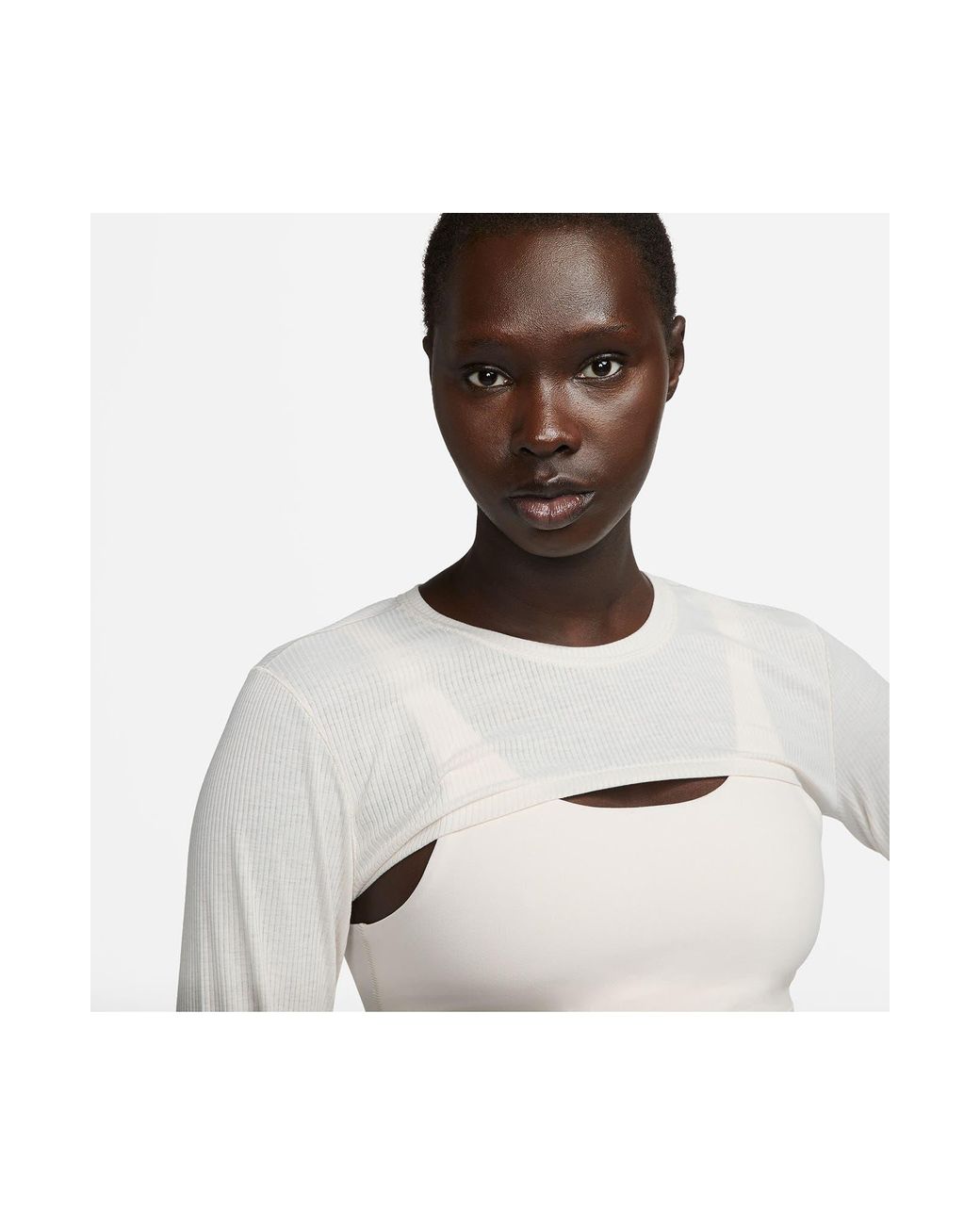NIKE YOGA LUXE LONG SLEEVE TOP, Black Women's T-shirt