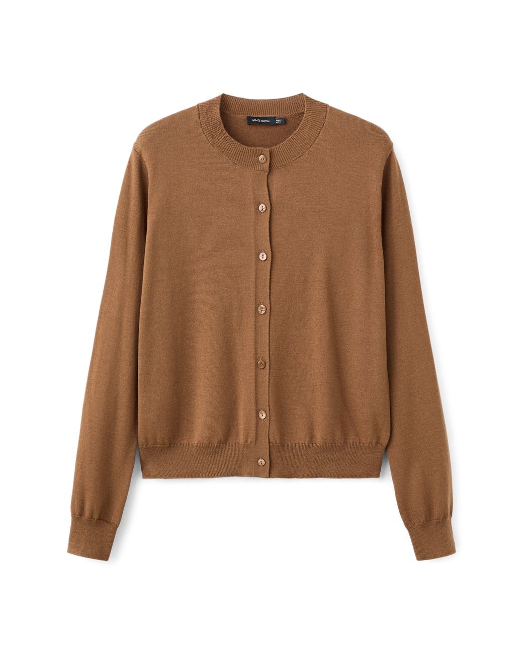 Mango Brown Wool & Cotton Cardigan
