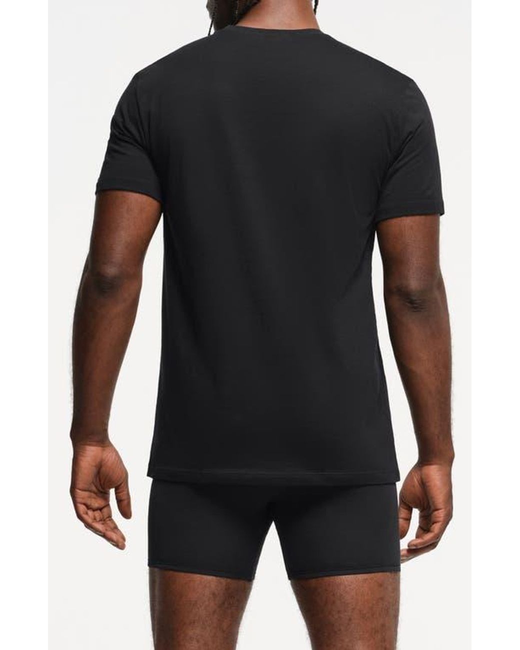 Skims Black Lightweight 3-Pack Cotton T-Shirts for men