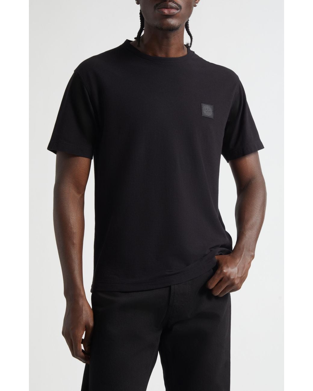 Stone Island Black Ghost Compass Patch T-Shirt for men