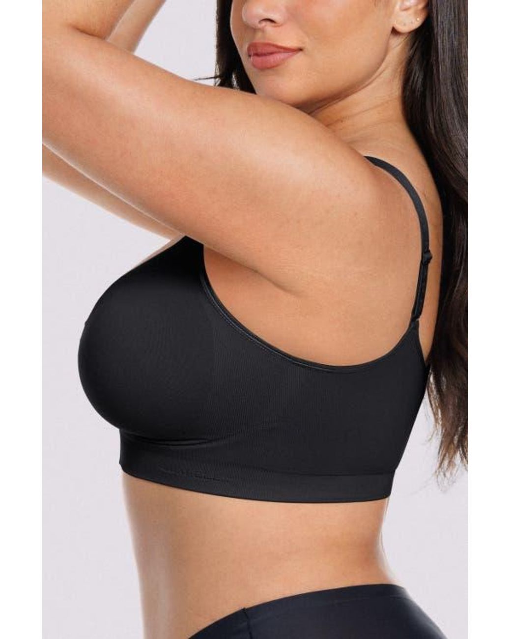 Shapellx Black Skin Flow Seamless Front-Zip Wireless Bra