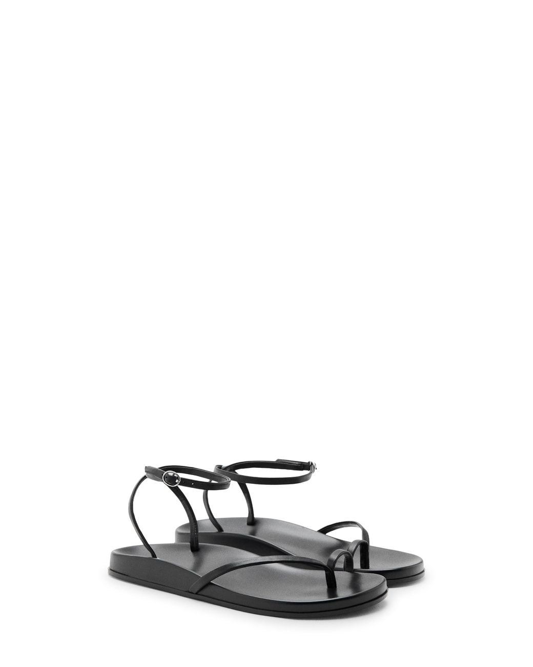 Mango White Ankle Strap Slide Sandal